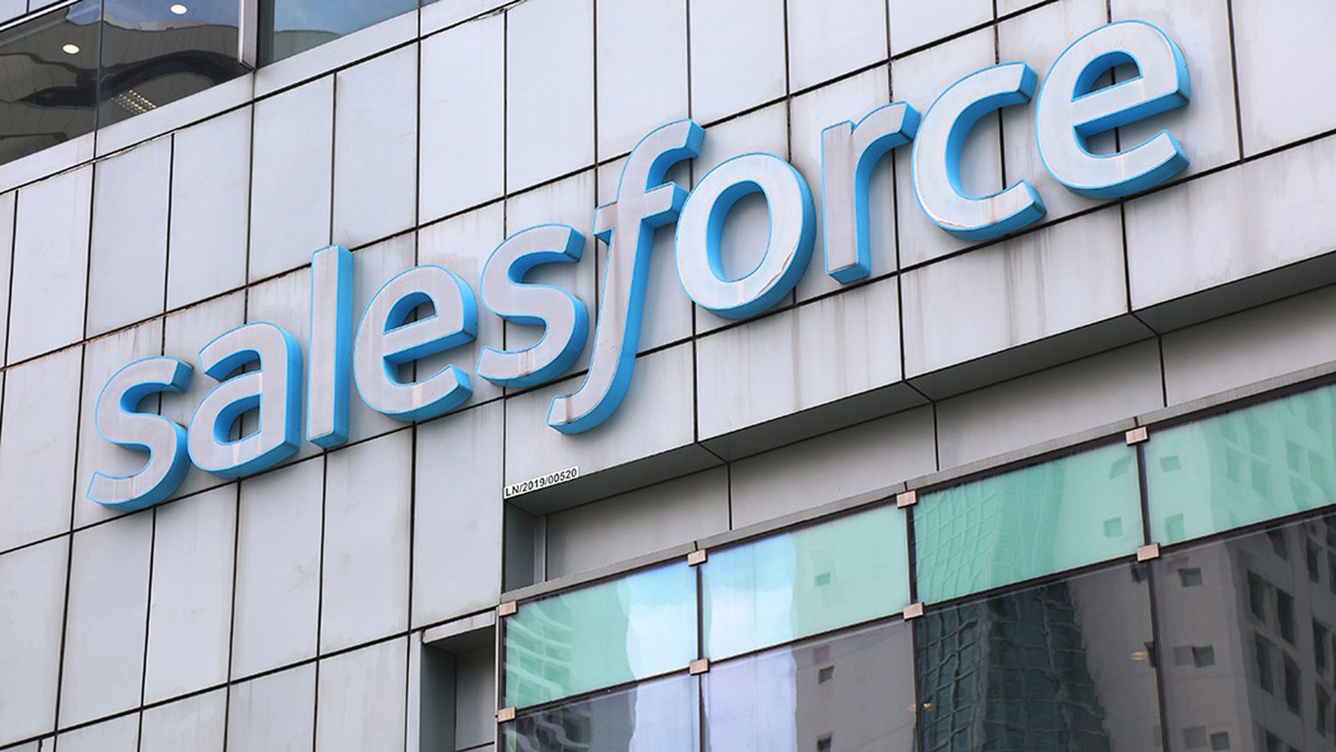 Salesforce office building in Singapore City. Salesforce Inc is an American Fortune 500 listed, cloud-based software company.