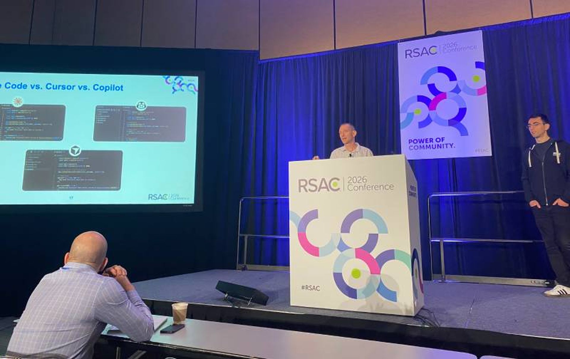 Eyal Paz and Nir Zadok of OX Security discuss the security of AI code at RSAC 2026. (Photo Credit: Laura French)
