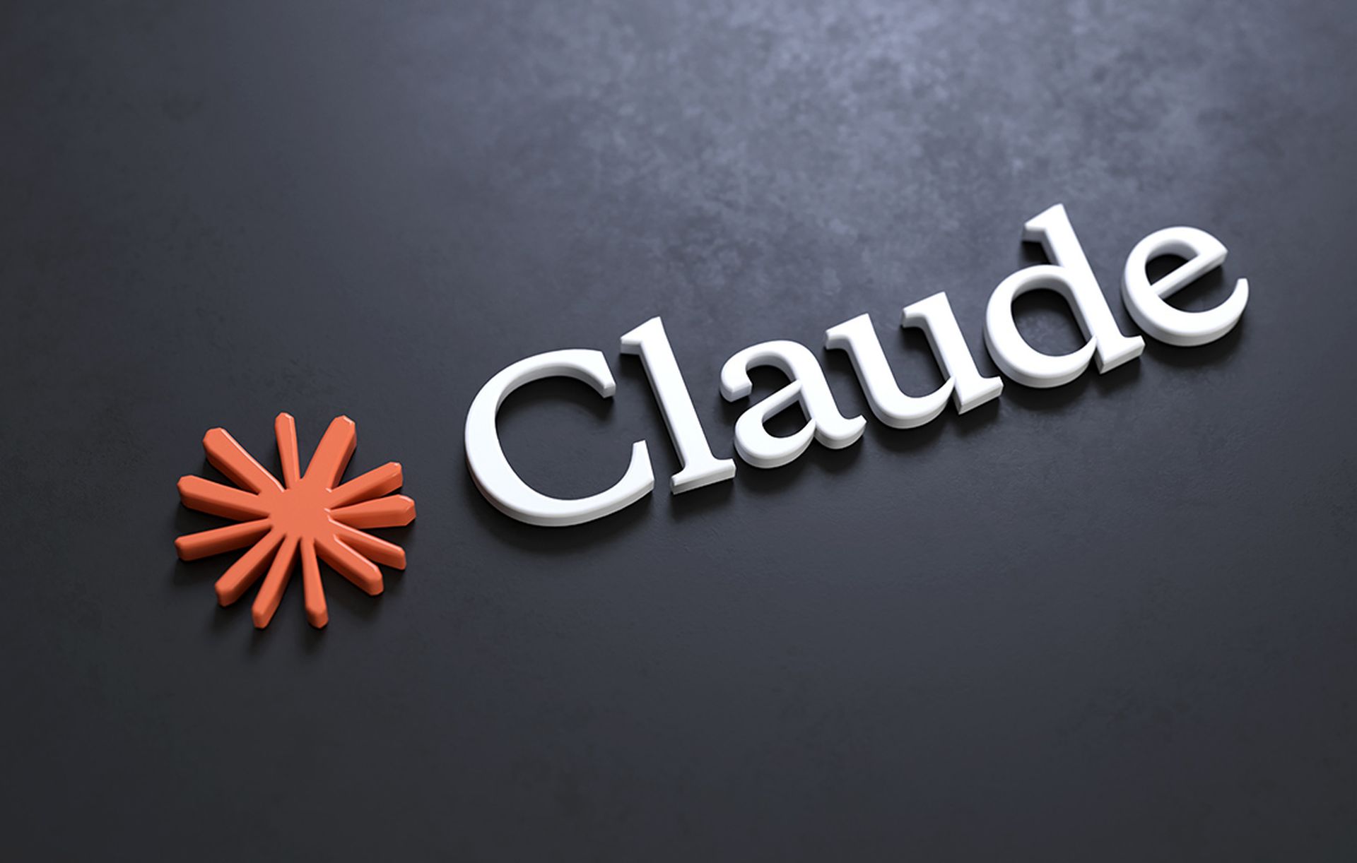 Claude, an artificial intelligence chatbot developed by Anthropic, based on a large language model LLM. Icon and logo isolated on a dark surface, 3D rendering