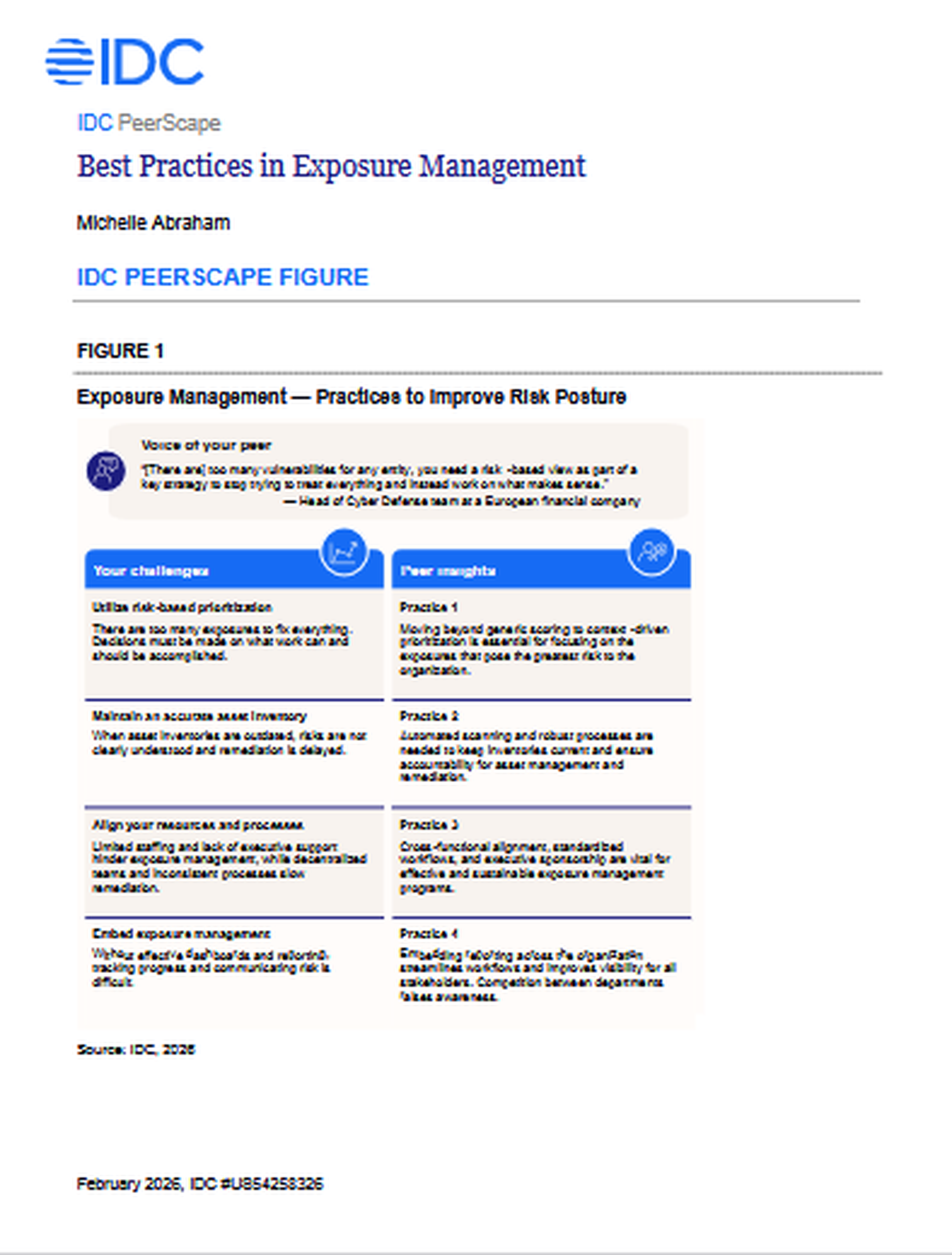 IDC PeerScape: Best Practices in Exposure Management