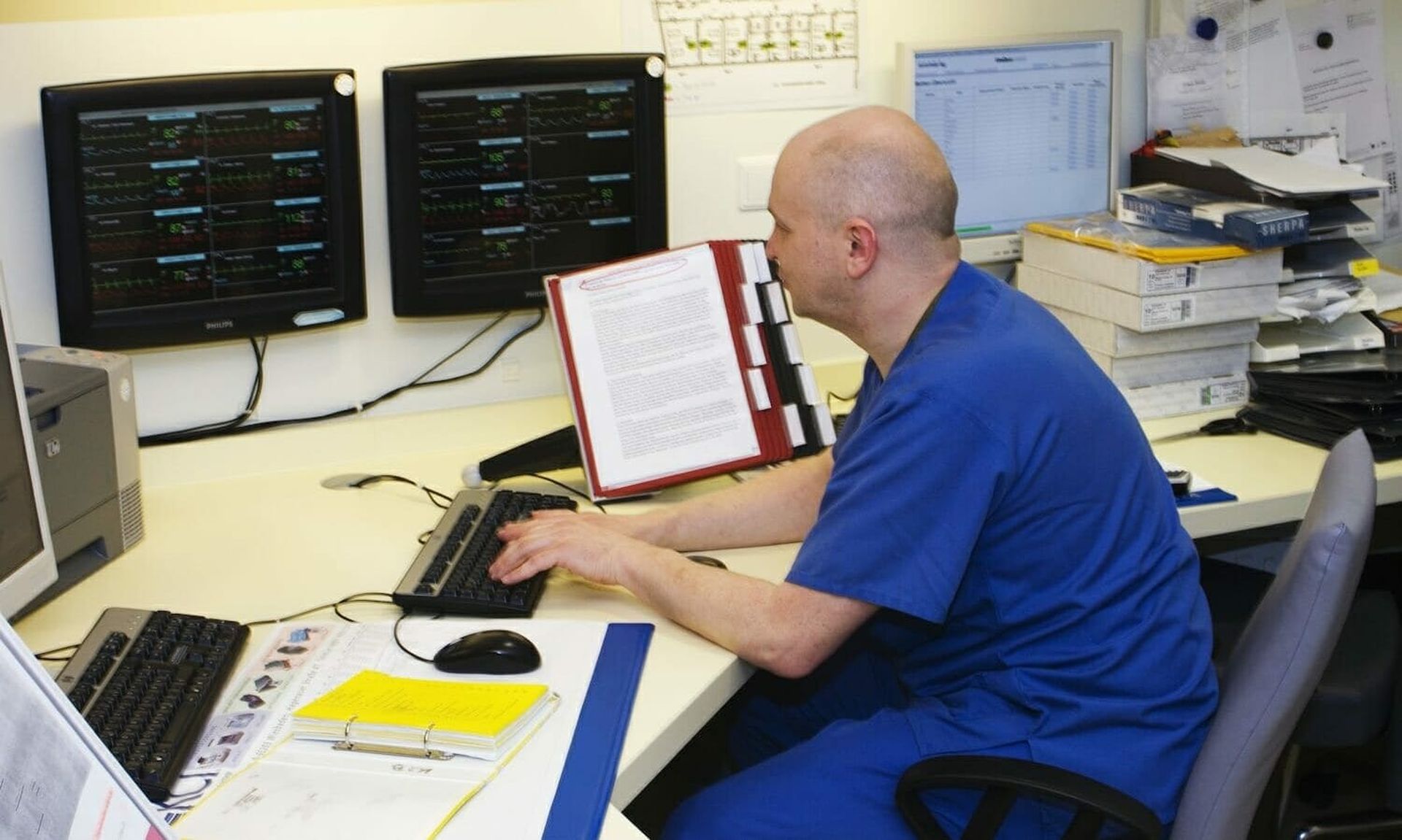 Doctor working on computer (Photo by Universal Images Group via Getty Images)