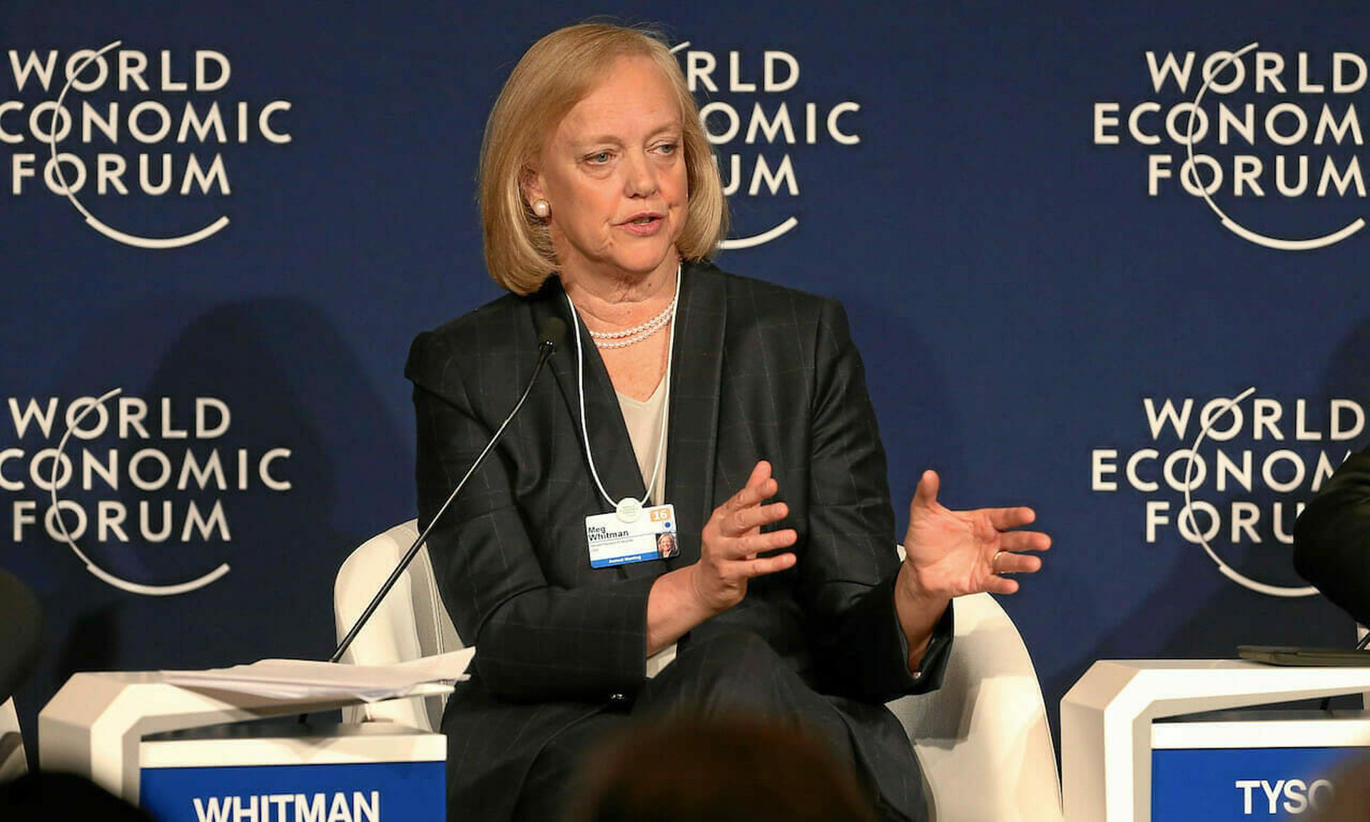 Meg Whitman talks about digital transformation at the World Economic Forum in 2016. Today’s columnist, Todd Weber of Optiv Security, says ongoing digital transformation plans have accelerated and will reflect in 2021 security budgets, where companies will focus on DevSecOps, SASE and security awareness training. (Credit: CC BY-NC-SA 2.0)