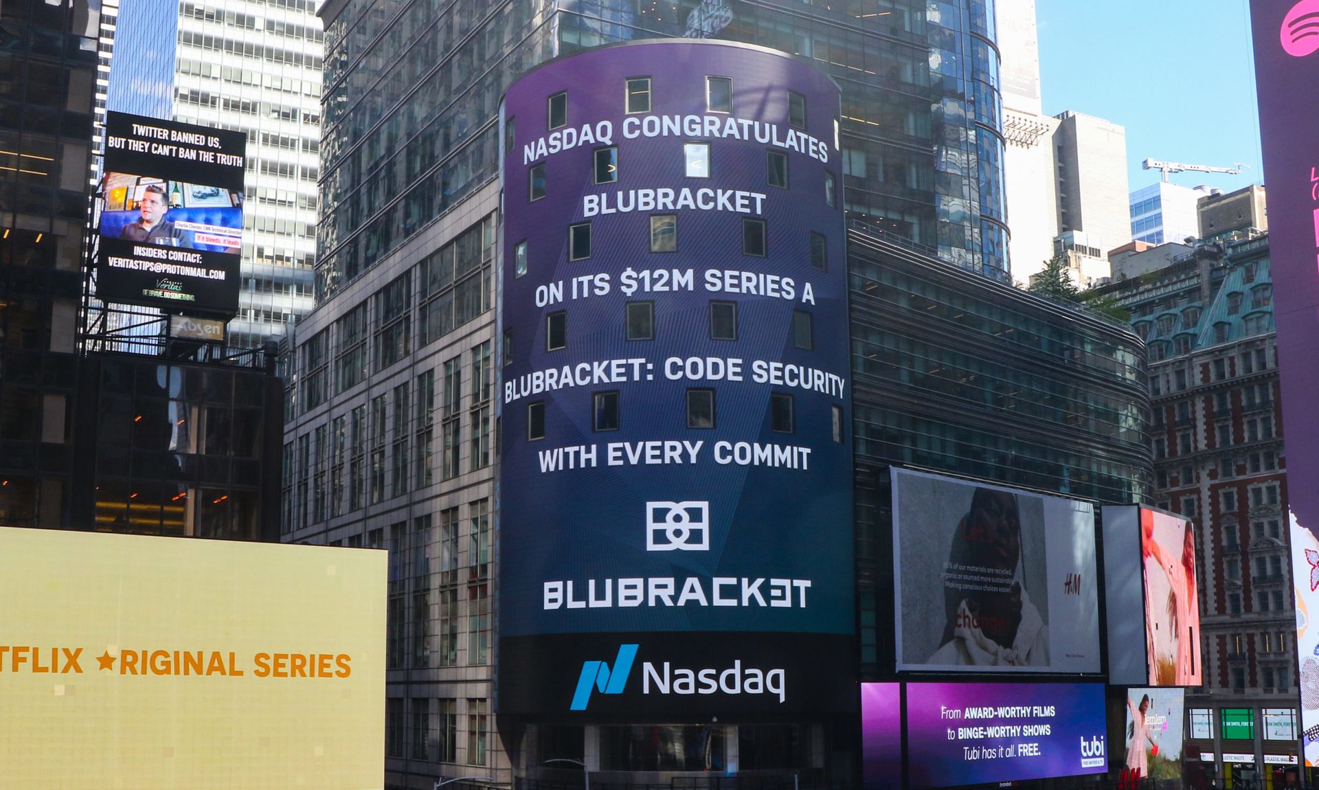 BluBracket got a congratulations by NASDAQ after its Series A funding, which the company will use to expand operations. (BlueBracket)