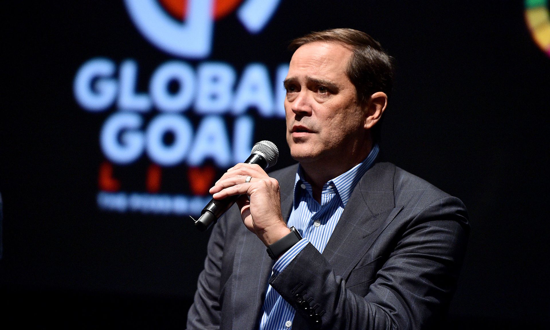 CEO Chuck Robbins speaks onstage September 26, 2019 in New York City. (Photo by Theo Wargo/Getty Images for Global Citizen)