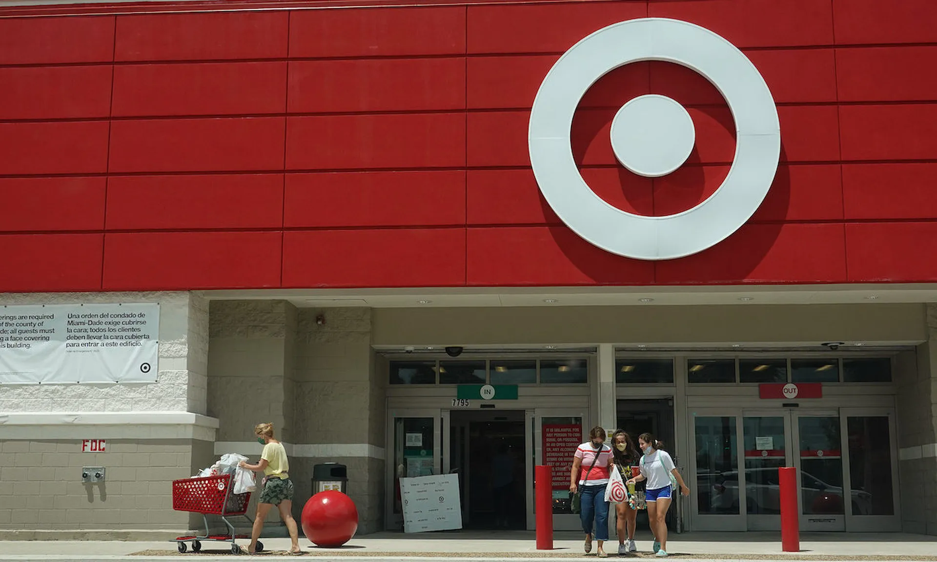 A target store is seen on August 19, 2020 in Miami, Florida. The company saw astounding growth during the pandemic, thanks in part to a tech transformation that enabled secure online commerce. (Photo by Joe Raedle/Getty Images)
