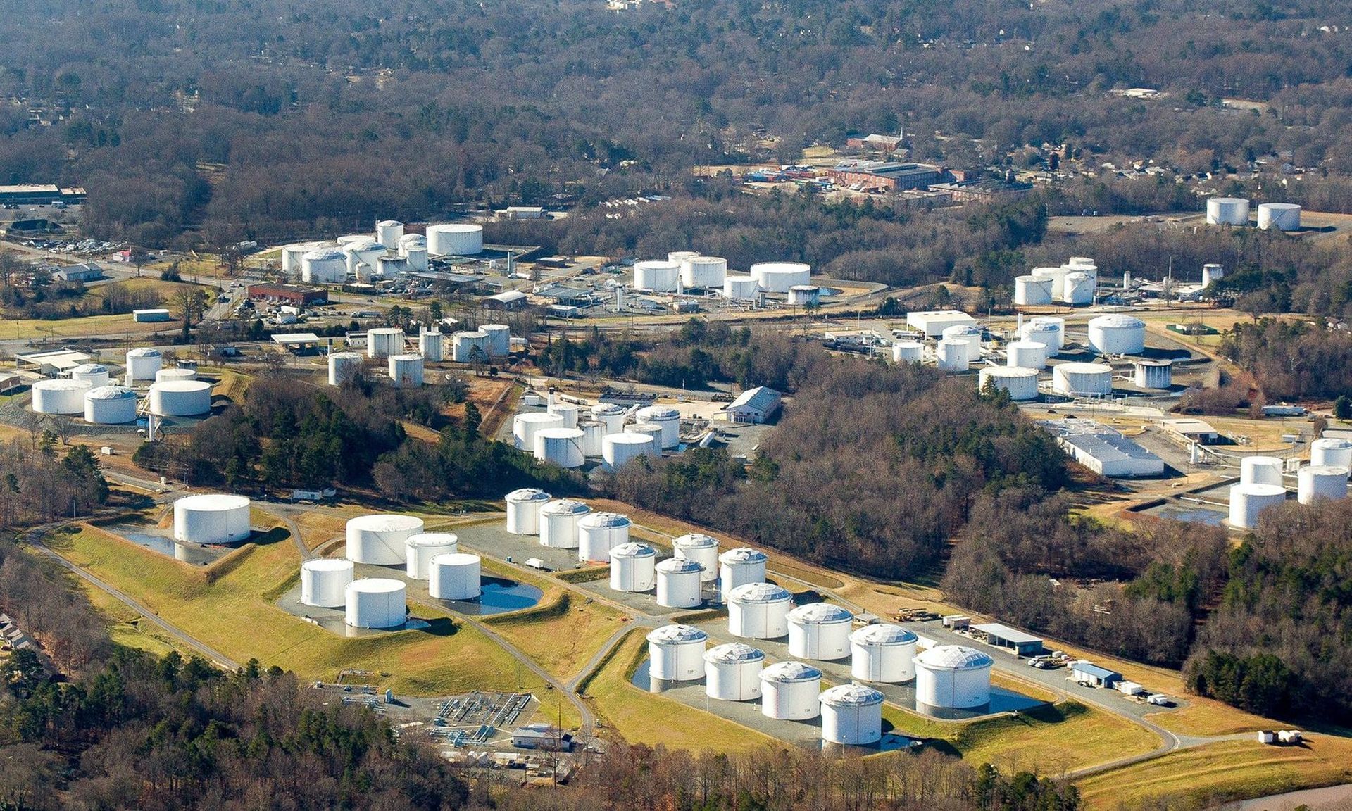 An aerial view of a Colonial Pipeline tank farm. (Colonial Pipeline)
