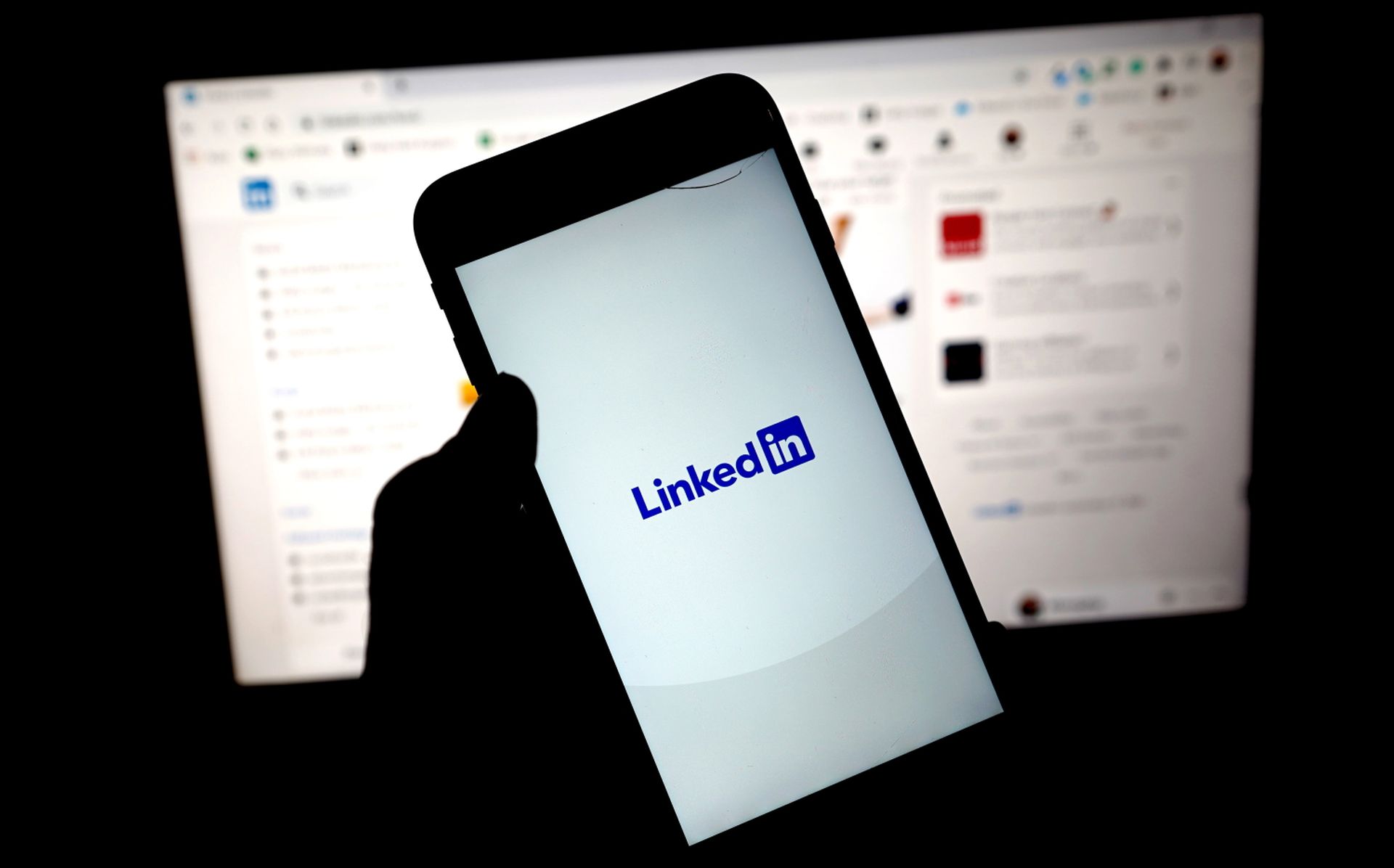 The LinkedIn app is seen on a mobile phone on Jan. 11, 2021, in London. (Edward Smith/Getty Images)