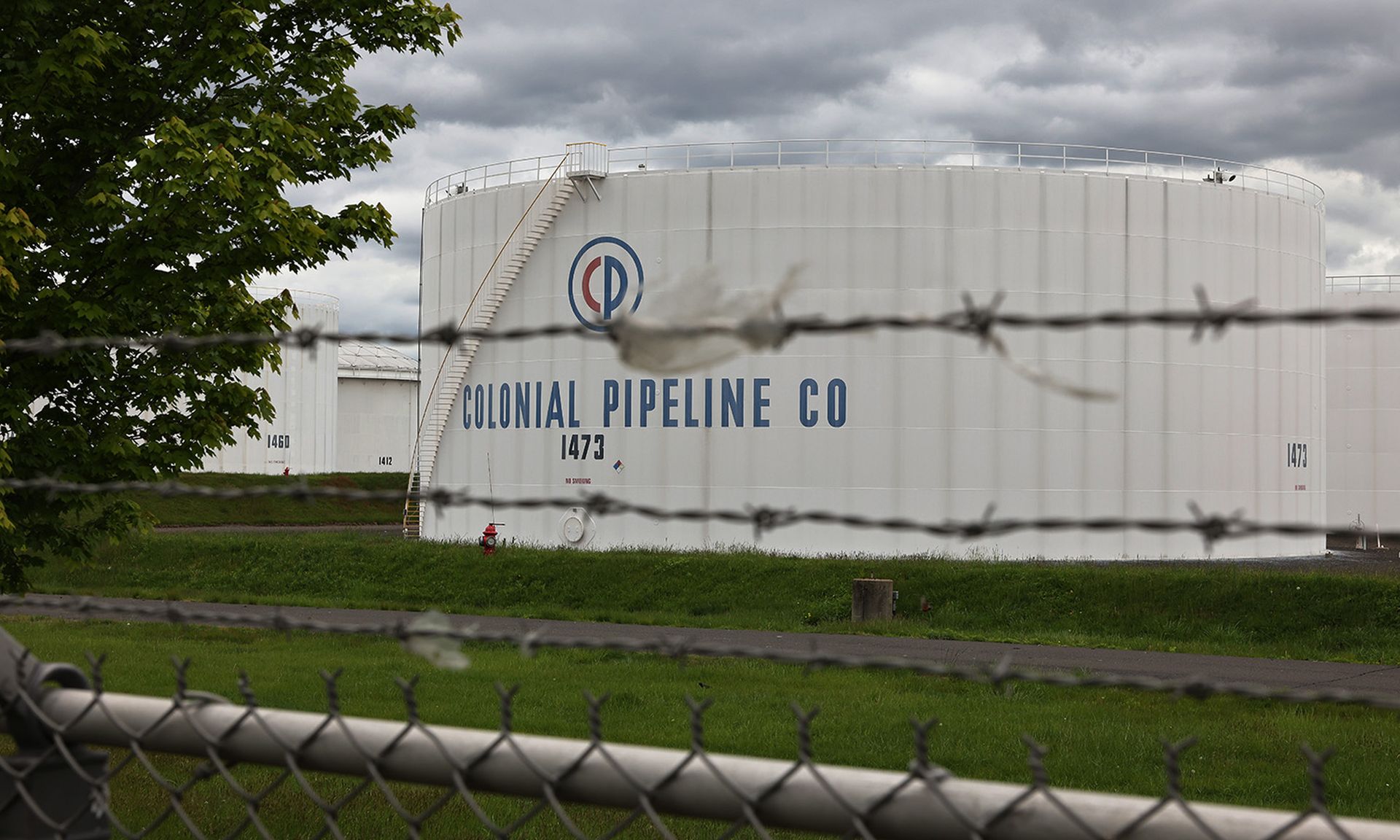 Fuel holding tanks are seen at Colonial Pipeline&#8217;s Linden Junction Tank Farm on May 10, 2021, in Woodbridge, New Jersey. (Photo by Michael M. Santiago/Getty Images)