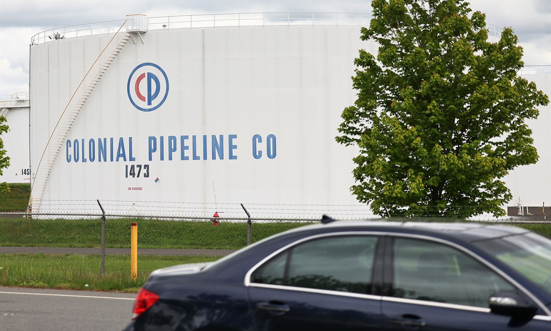 Fuel holding tanks are seen at Colonial Pipeline&#8217;s Linden Junction Tank Farm on May 10, 2021, in Woodbridge, N.J. (Photo by Michael M. Santiago/Getty Images)