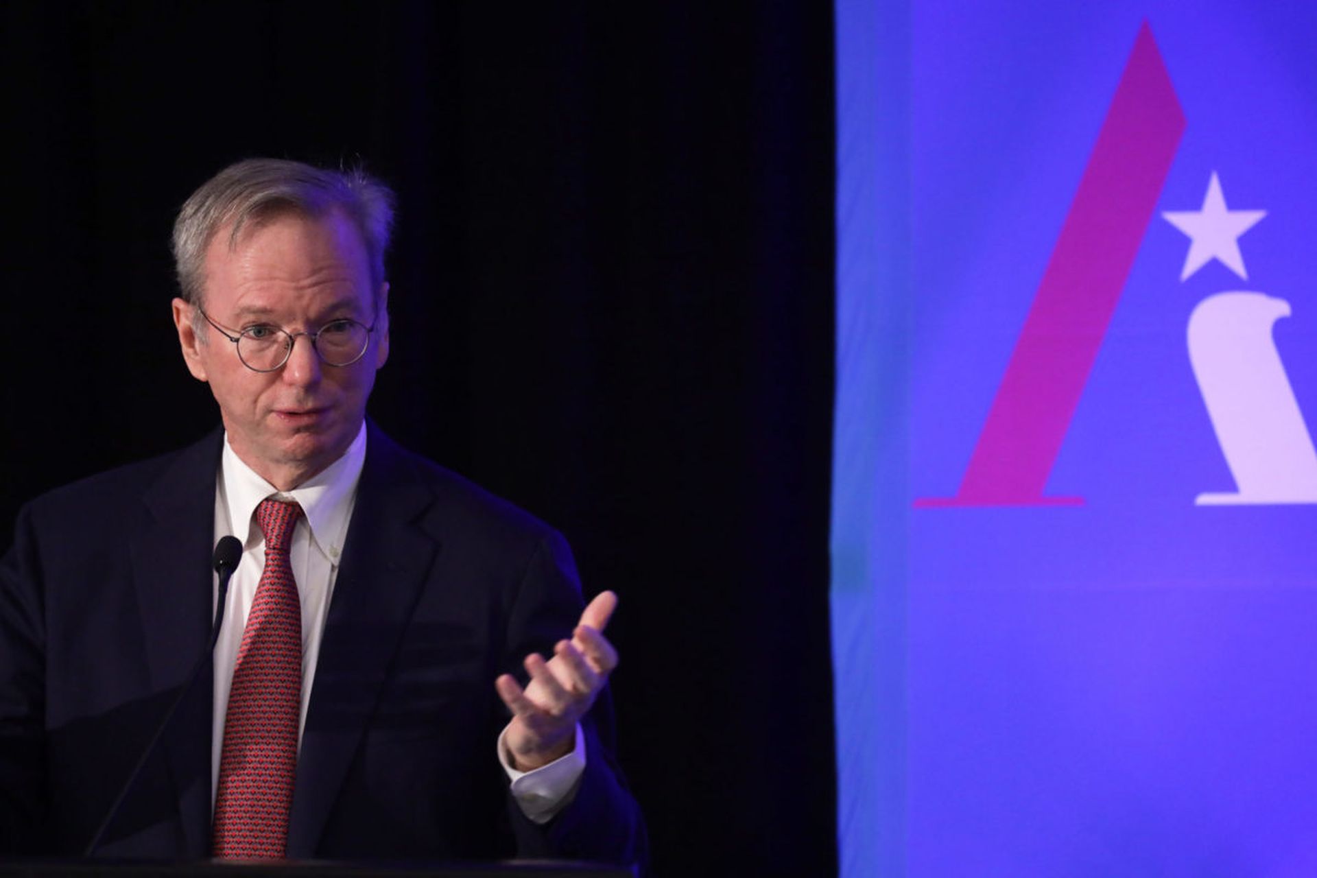Executive Chairman of Alphabet Inc., Google&#8217;s parent company, Eric Schmidt speaks during a National Security Commission on Artificial Intelligence (NSCAI) conference November 5, 2019 in Washington, DC. A Senate bill could create new security and accountability requirements on contractors that develop or manage AI systems for the government. (...