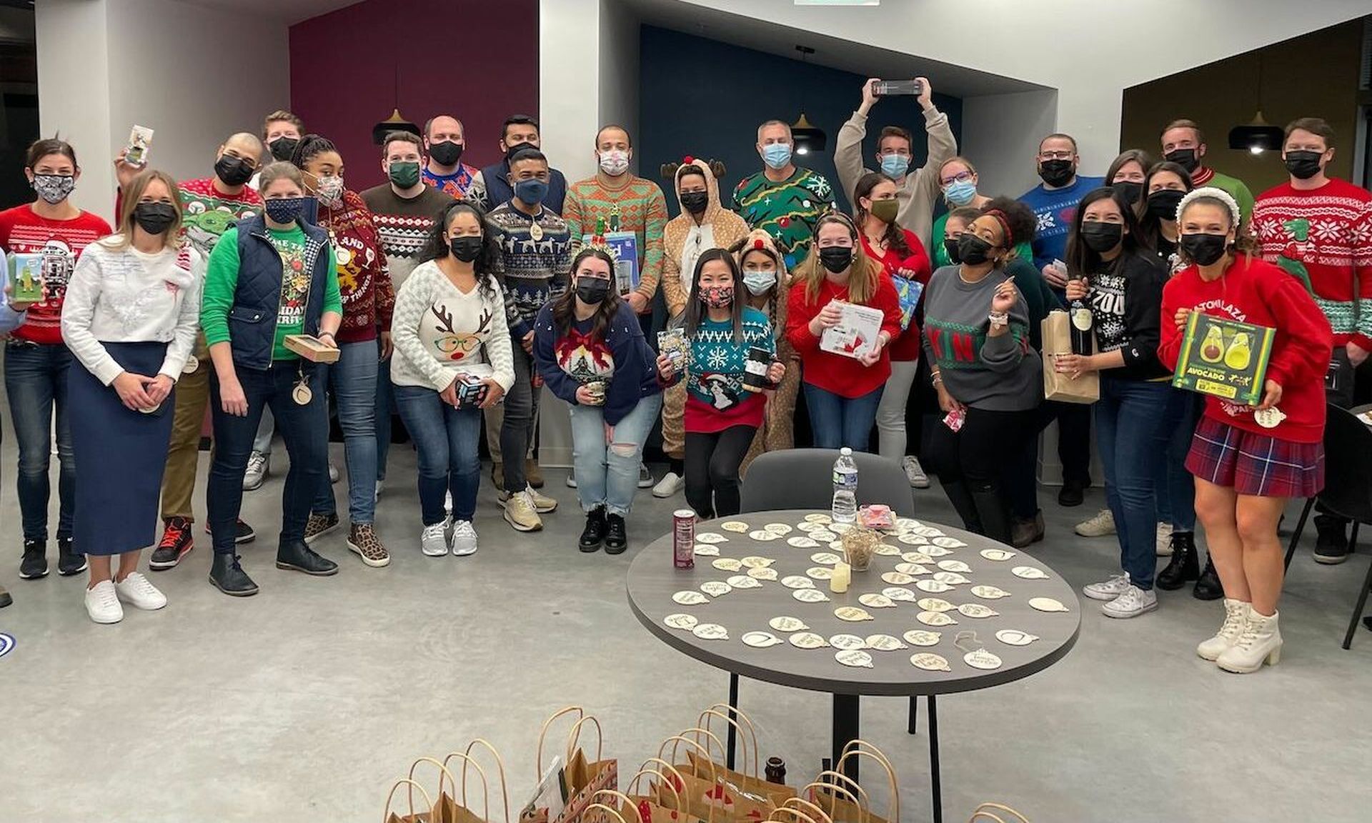 Cybrary team during a holiday happy hour. (Cybrary)