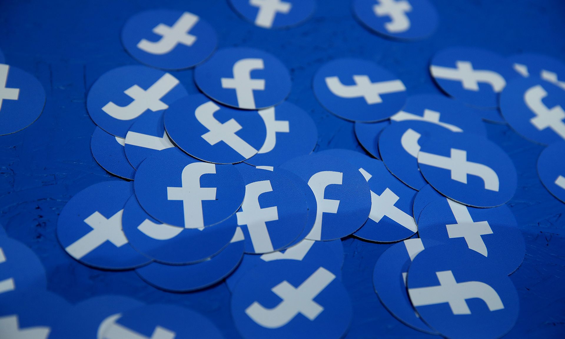 Facebook was the No. 1 impersonated brand used in phishing attacks in 2021, according to cybersecurity firm Vade. Pictured: Paper circles with the Facebook logo are displayed during the F8 Facebook Developers conference on April 30, 2019, in San Jose, Calif. (Photo by Justin Sullivan/Getty Images)