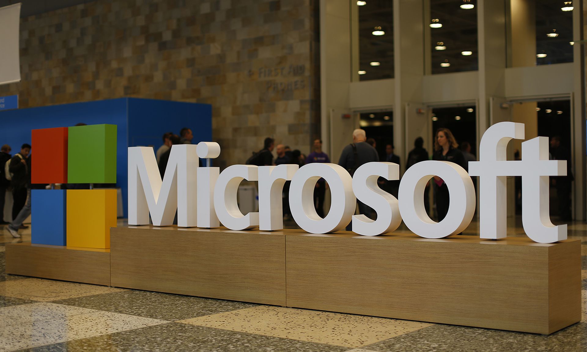 Microsoft fixed a zero-day vulnerability known as &#8220;Follina&#8221; in its June 14 Patch Tuesday release. Pictured: A Microsoft logo is seen during the 2015 Microsoft Build Conference on April 29, 2015, at Moscone Center in San Francisco. (Photo by Stephen Lam/Getty Images)