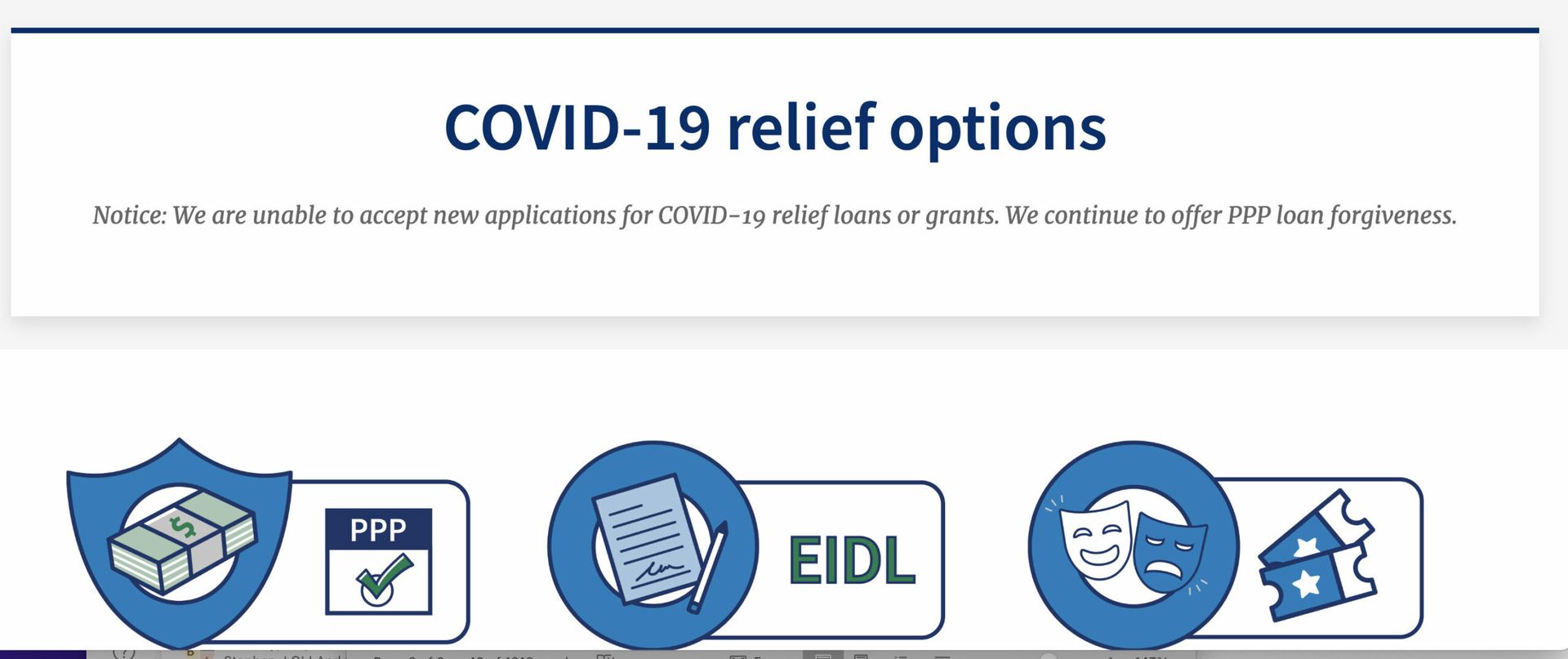 Screen shot of SBA&#8217;s COVID relief program page. While identity theft was already a large and growing problem prior to 2020, legislation like the CARES Act funneled billions of dollars to small business loans reeling from the virus’ impact and boosted unemployment insurance programs for workers who had suddenly lost their jobs.