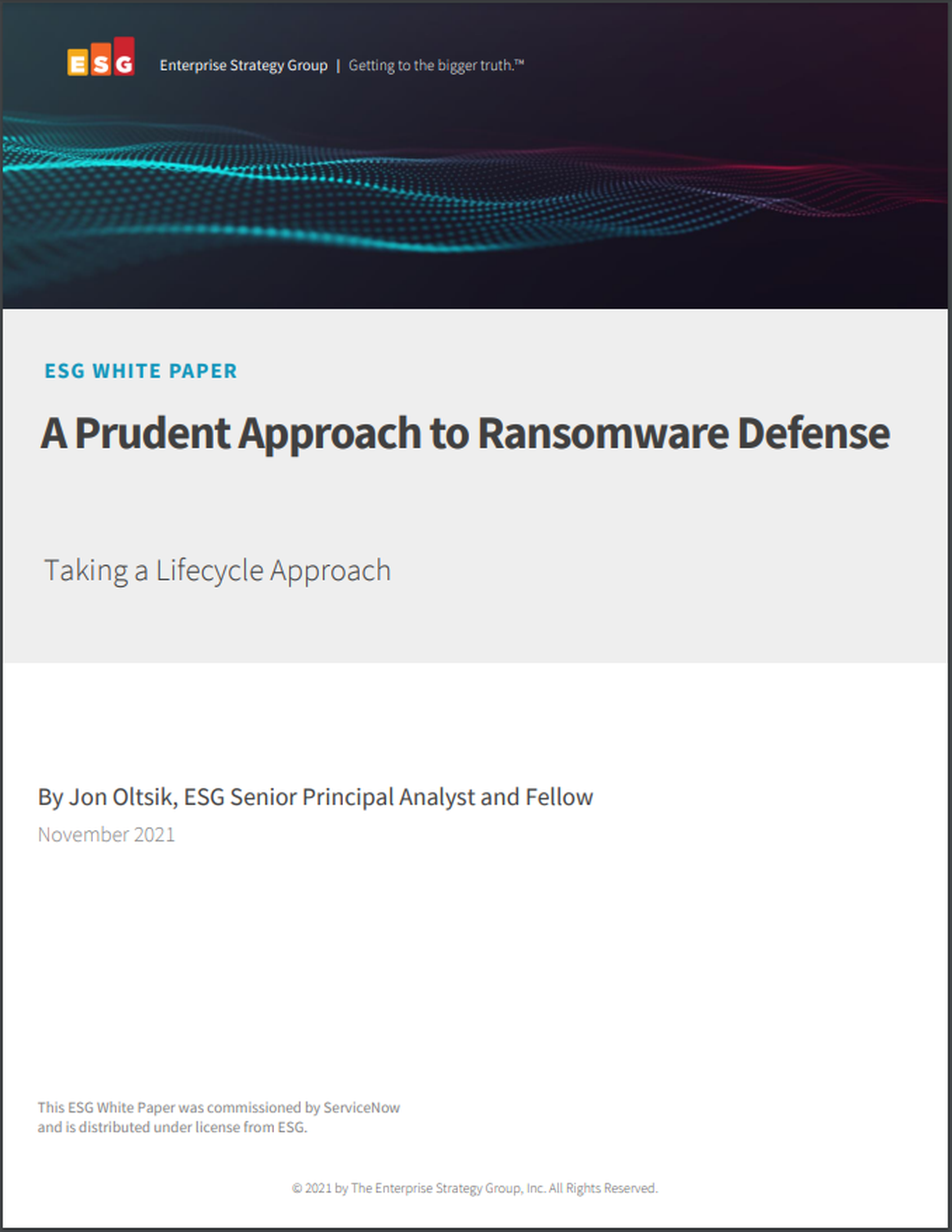 Enterprise Strategy Group: A Prudent Approach to Ransomware Defense