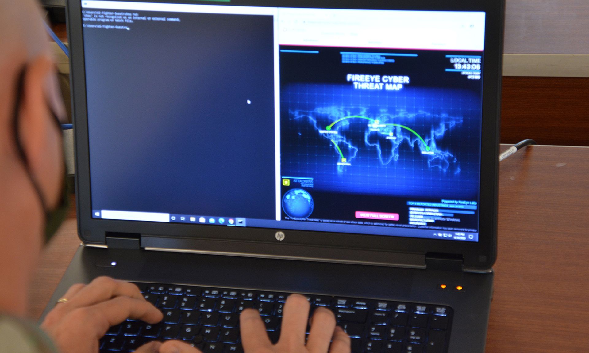 A participant of a cybersecurity exercise
