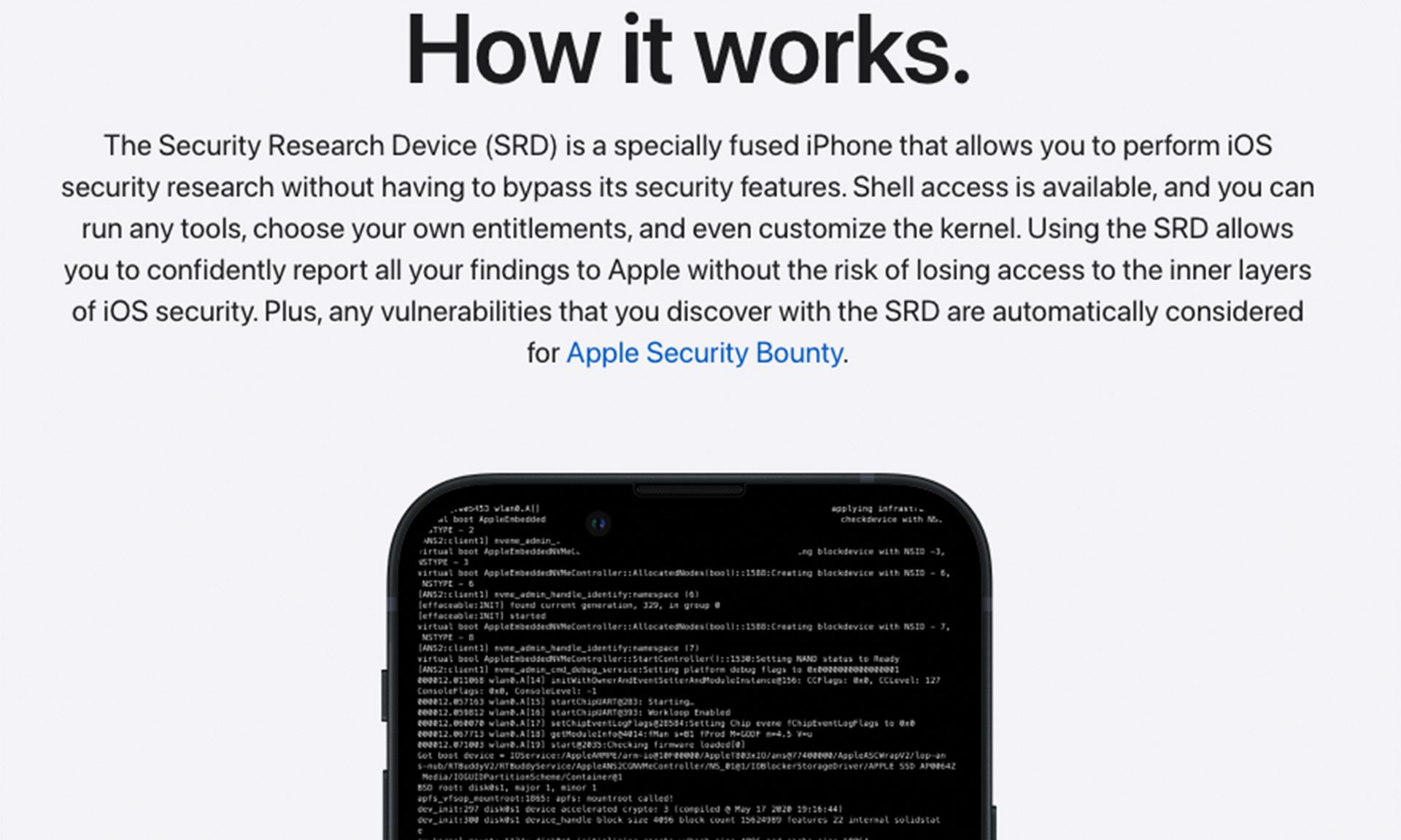 Screenshot from Apple's new security website