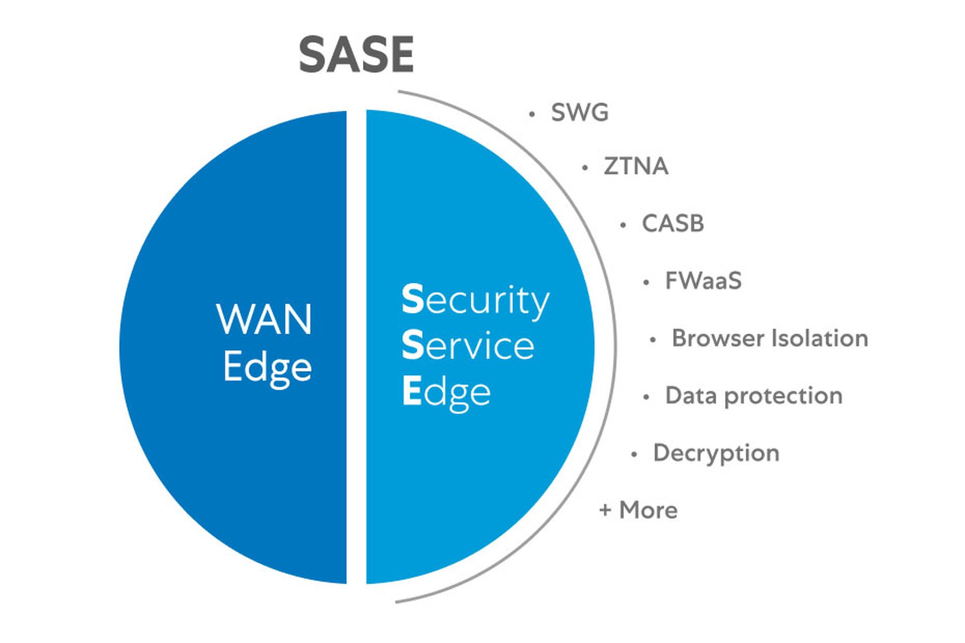 A circular diagram showing how Security Service Edge (SSE) fits into Secure Access Service Edge (SASE). Credit: Zscaler