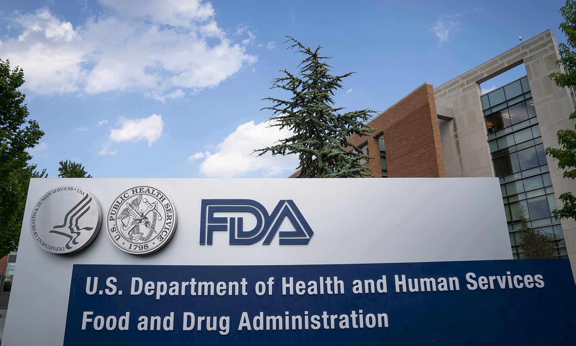 The FDA's sign in front of its headquarters