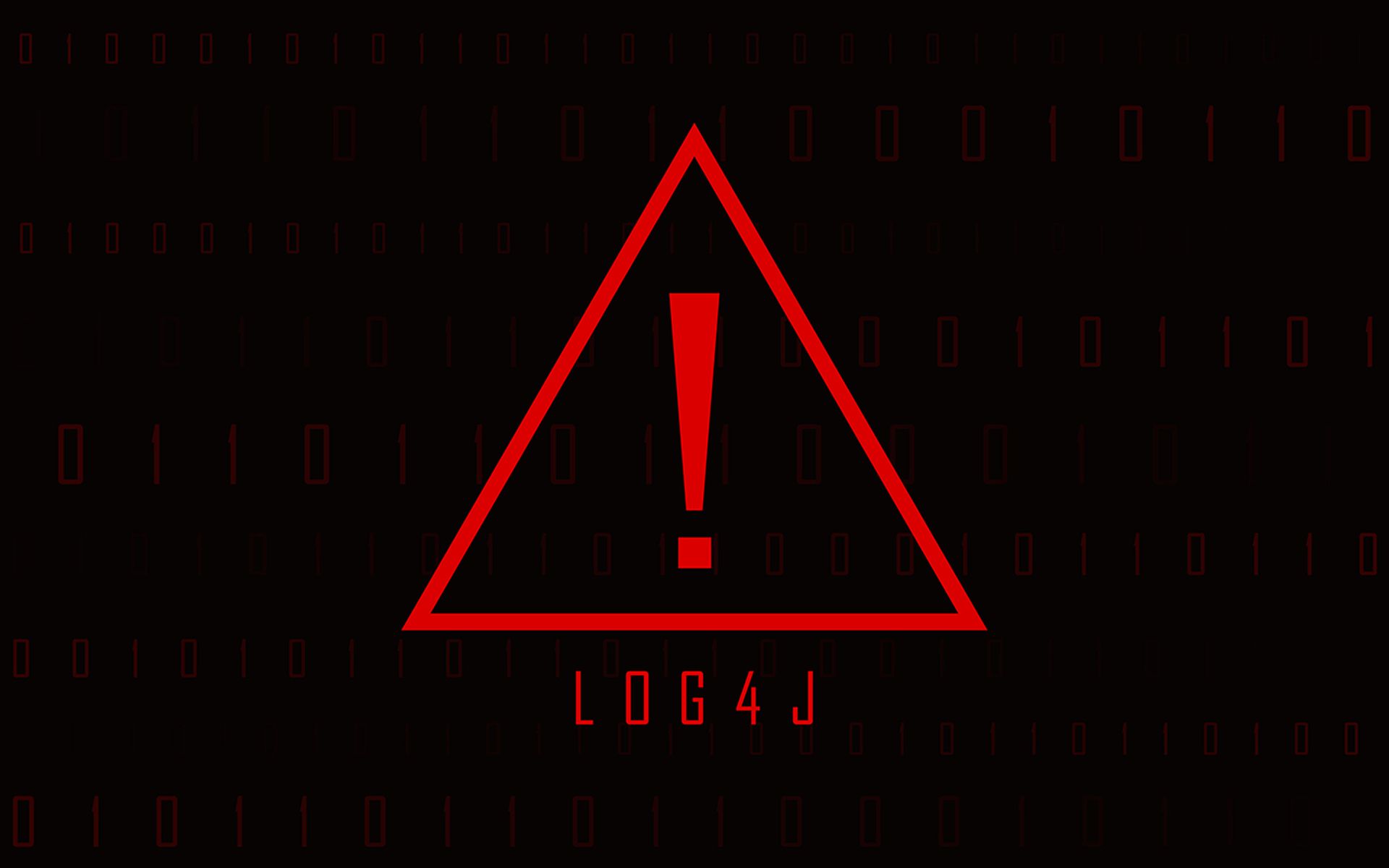 Security Vulnerability Log4j. Java code log4j with warning sign. Cyberspace and vulnerability. Vector illustration