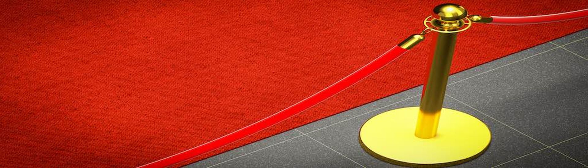 detail of red carpet and barrier 3d rendering image