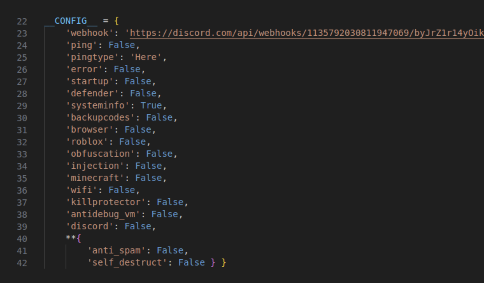 A screenshot of the infostealing options configured for the Luna Grabber malware samples found on npm. Only system information was marked true. (Image Credit: ReversingLabs)