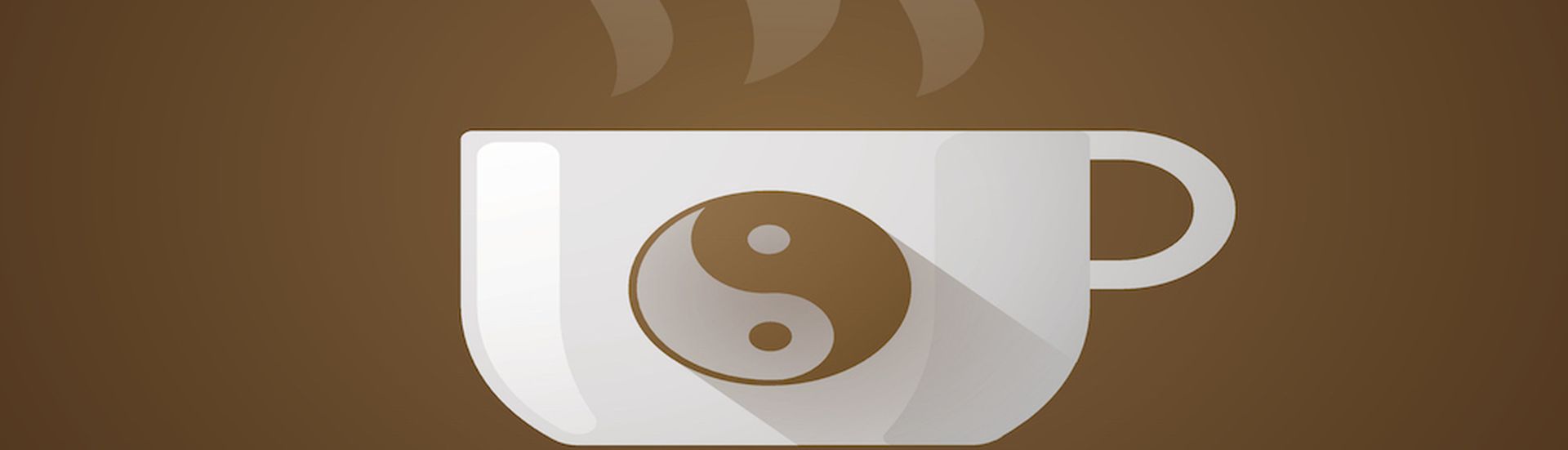 Illustration of a coffee cup with a ying yang