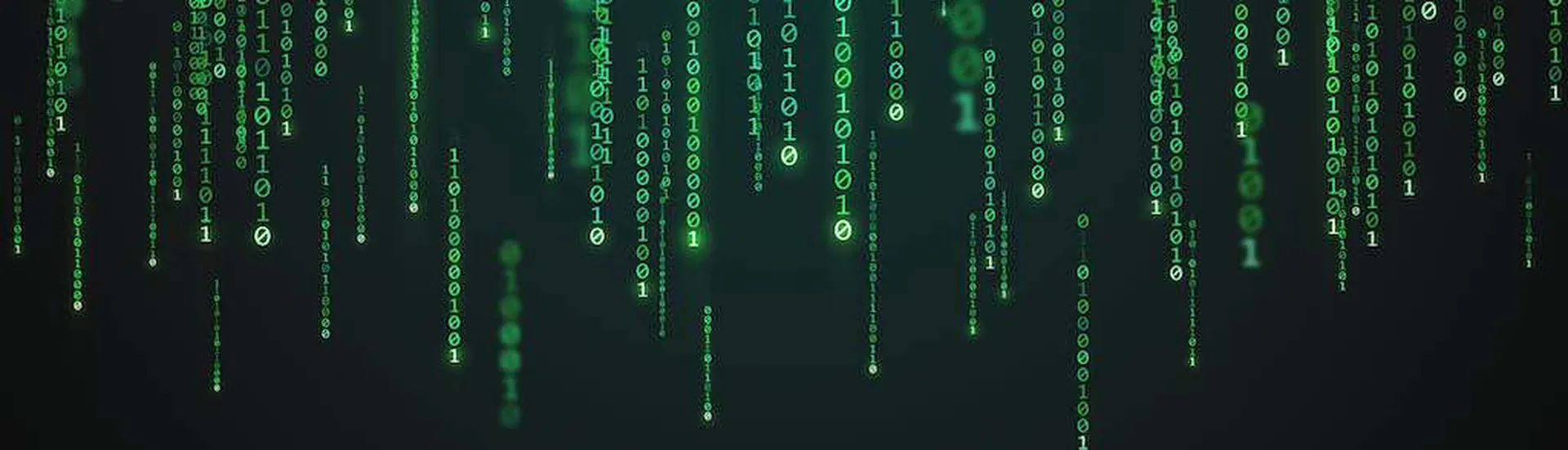 Matrix background. Binary code texture. Falling green numbers. Data visualization concept. Futuristic digital backdrop. One and zero digits. Computer screen template. Vector illustration.