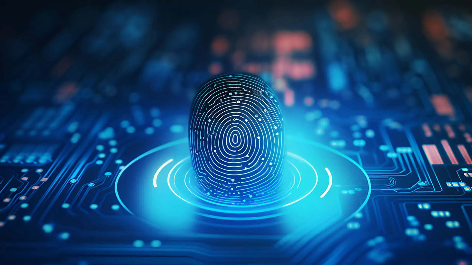 a fingerprint on a circuit board, Cloud backup and cyber security