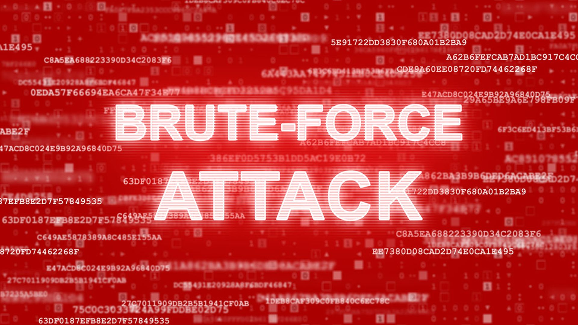 Brute-force attack - hacker password protection security red aler