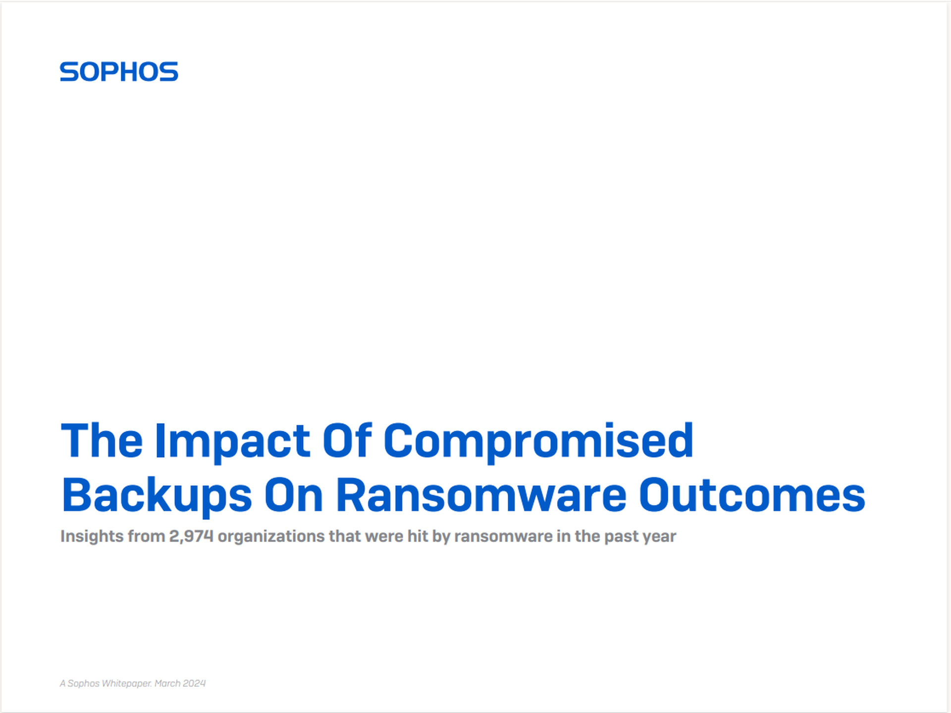 The Impact Of Compromised Backups On Ransomware Outcomes
