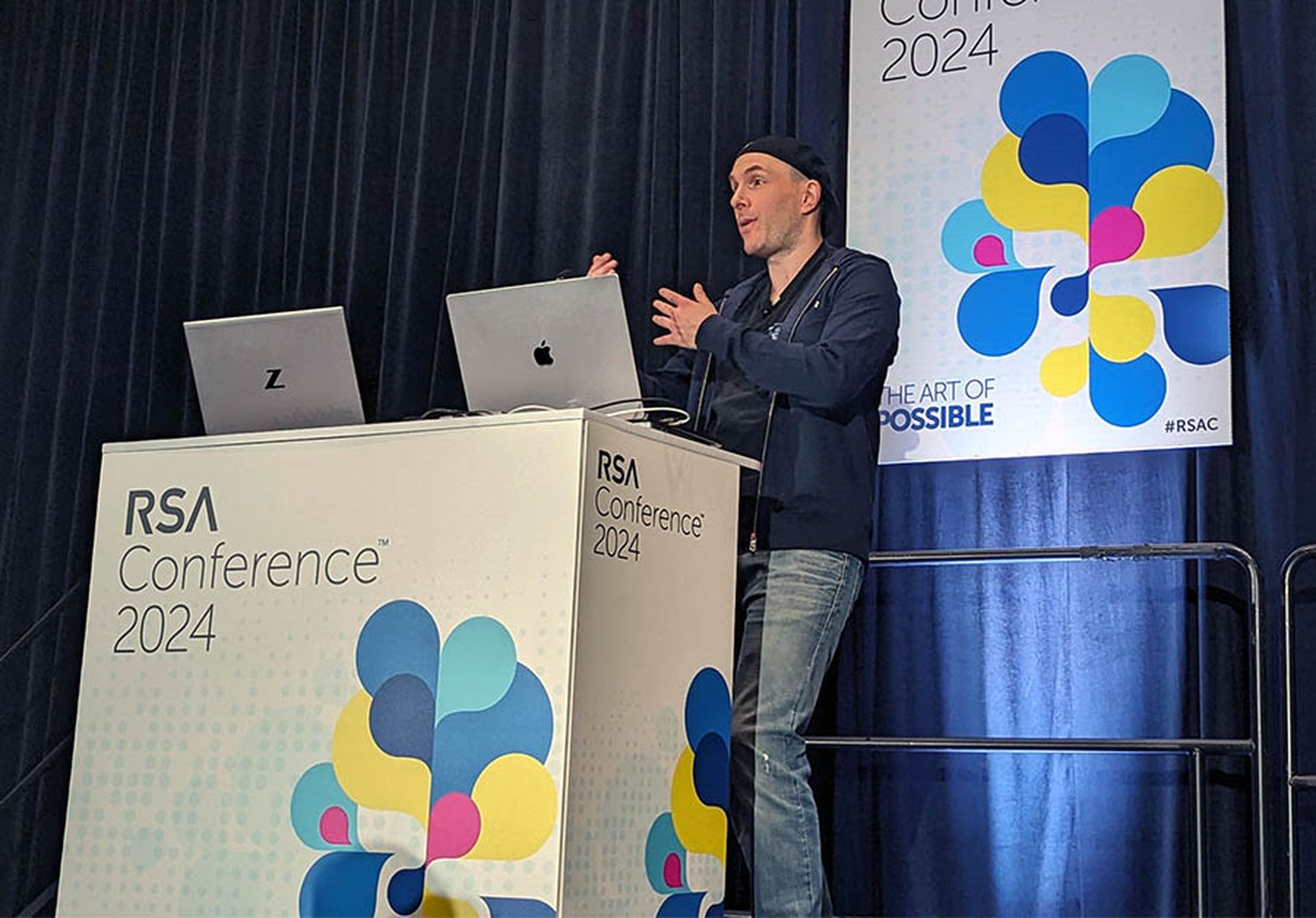 Google&#8217;s Elie Bursztein speaks during a presentation at the RSA Conference in San Francisco. (Tom Spring / SC Media)