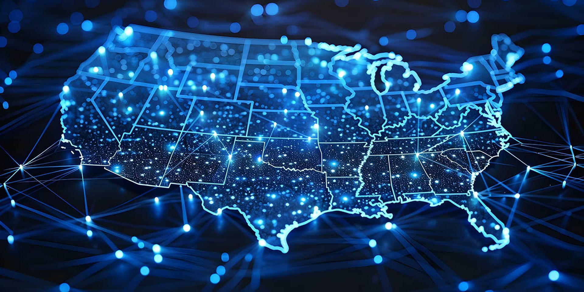 Exploring USAs digital map connectivity data transfer cyber tech info exchange. Concept Data Transfer, Cyber Technology, Tech Exchange, Connectivity, Digital Map