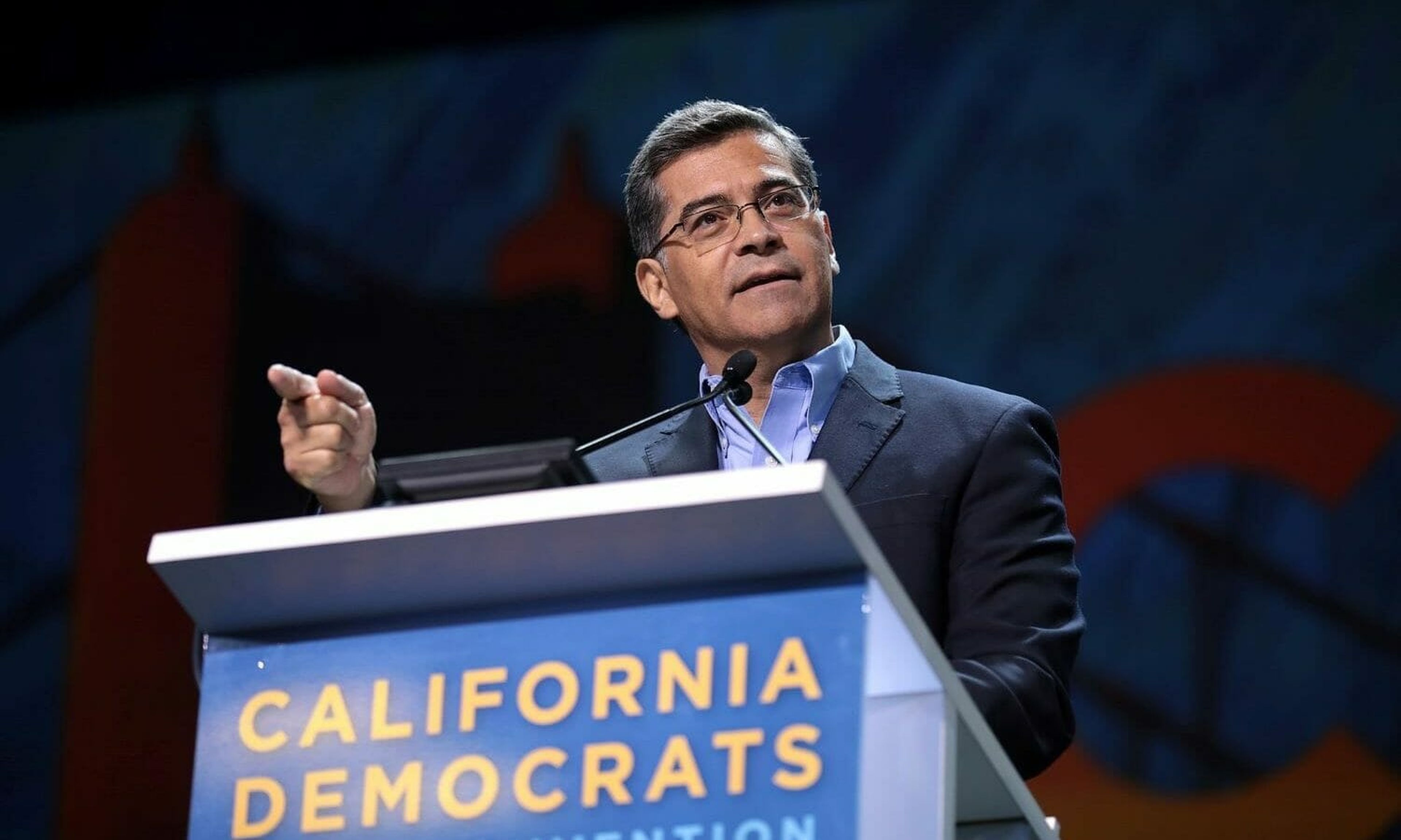 California Attorney General Xavier Becerra speaking at the 2019 California Democratic Party State Convention in San Francisco, California. (CC BY-SA 2.0)