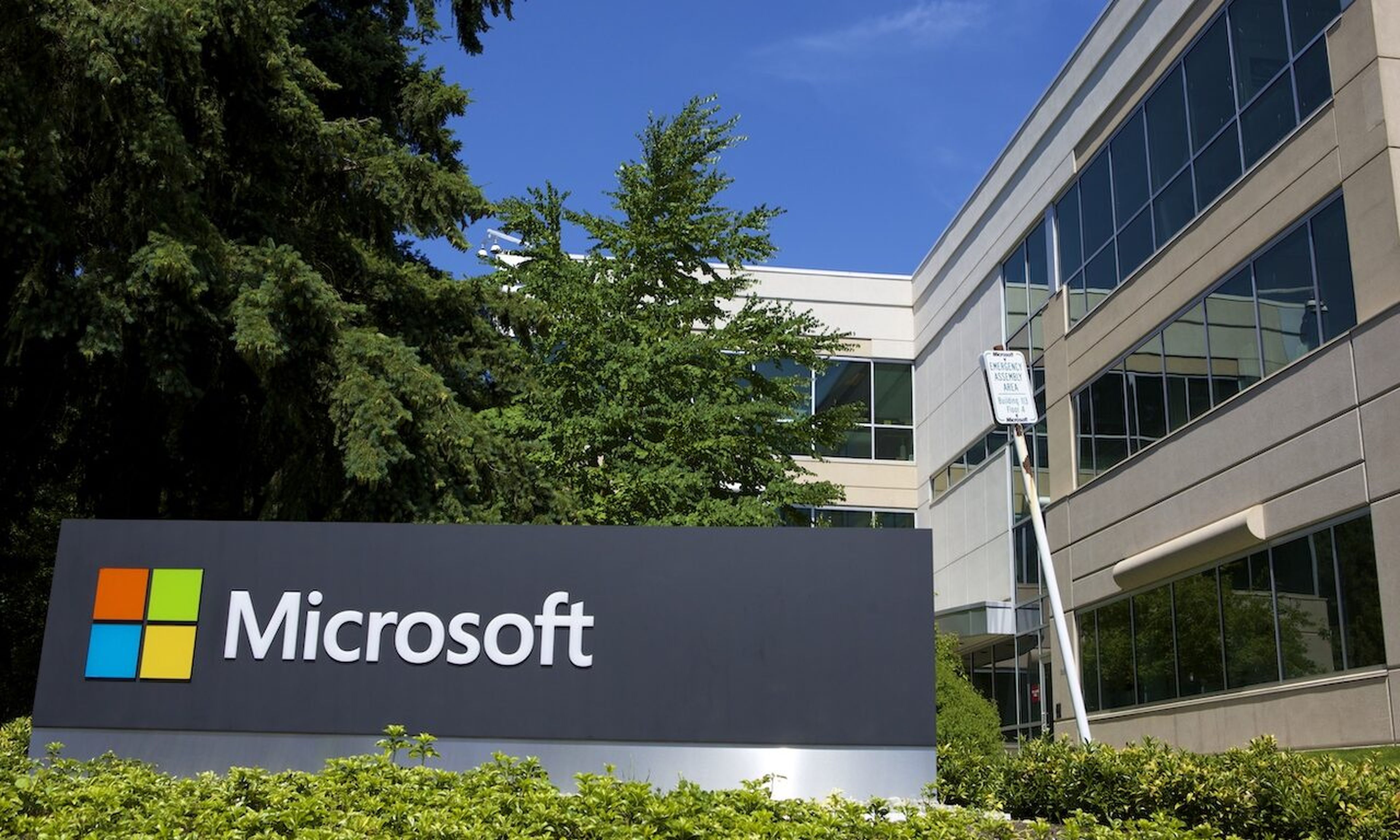A building on the Microsoft Headquarters campus in Redmond, Wash. Researchers recently found a security flaw in the Microsoft Azure App Service that was promptly mitigated. (Stephen Brashear/Getty Images)
