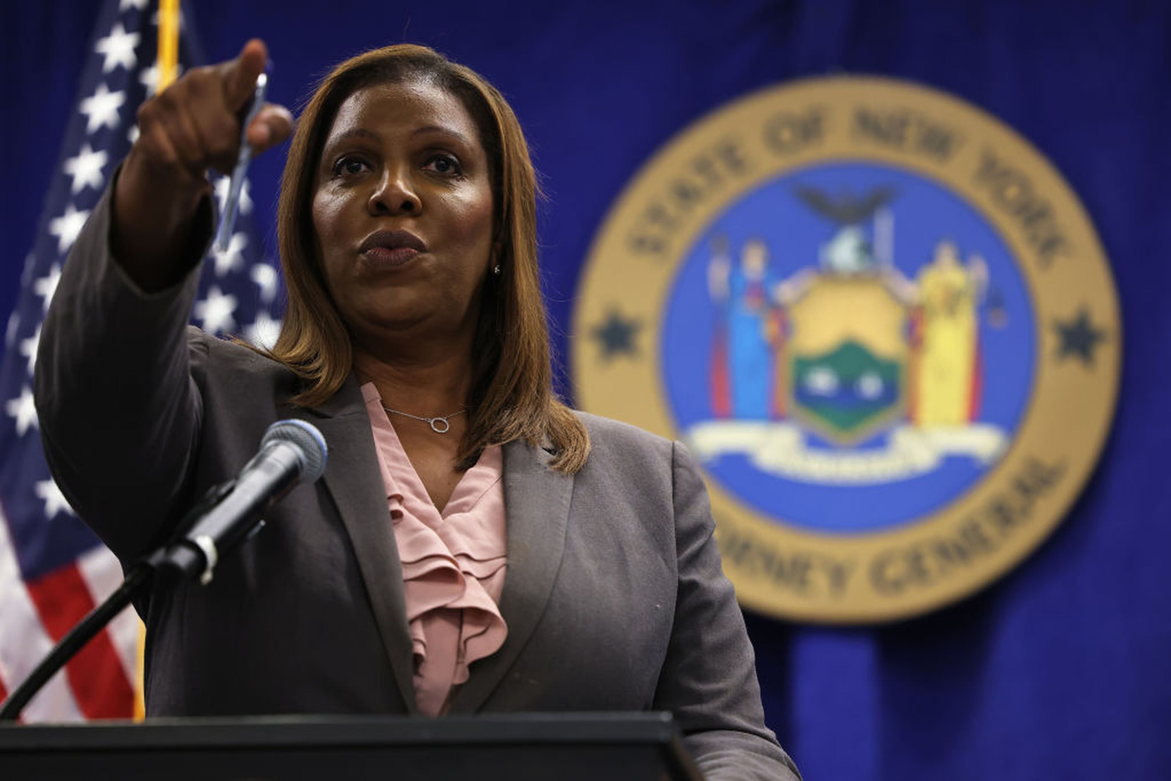 New York Attorney General Letitia James announced the state has reached a settlement with EyeMed to resolve allegations of security failings found during an investigation of a 2020 email hack.
(Photo by Michael M. Santiago/Getty Images)