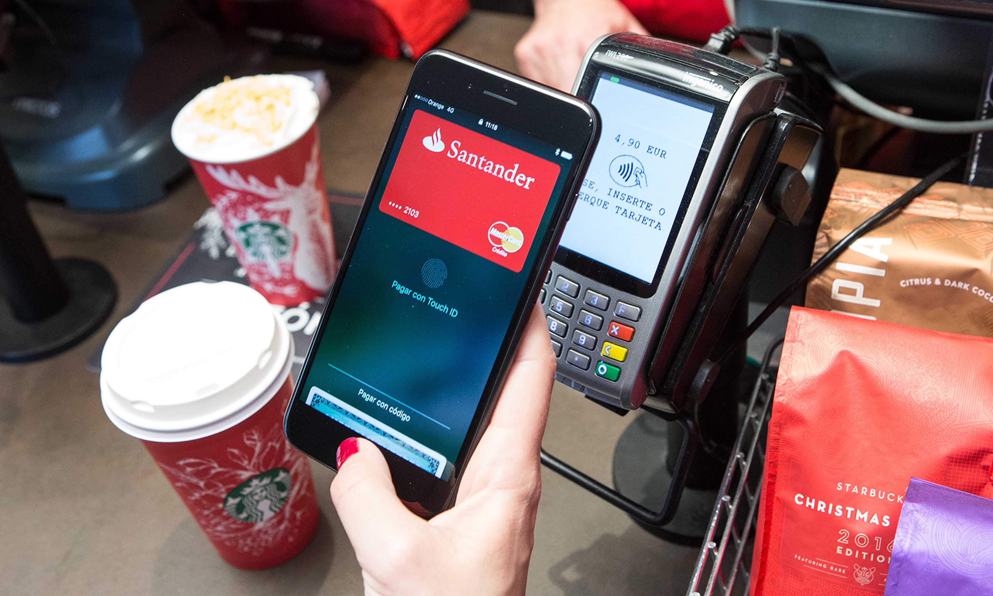 Digital financial fraud grew at a phrenetic pace during the pandemic, according to a report by financial risk management service provider Feedzai. Pictured: Apple launched Apple Pay, its mobile payment service for stores, apps and on the web in Spain on Nov. 30, 2016, in Madrid, Spain. (Photo by Pablo Cuadra/Getty Images for Apple)