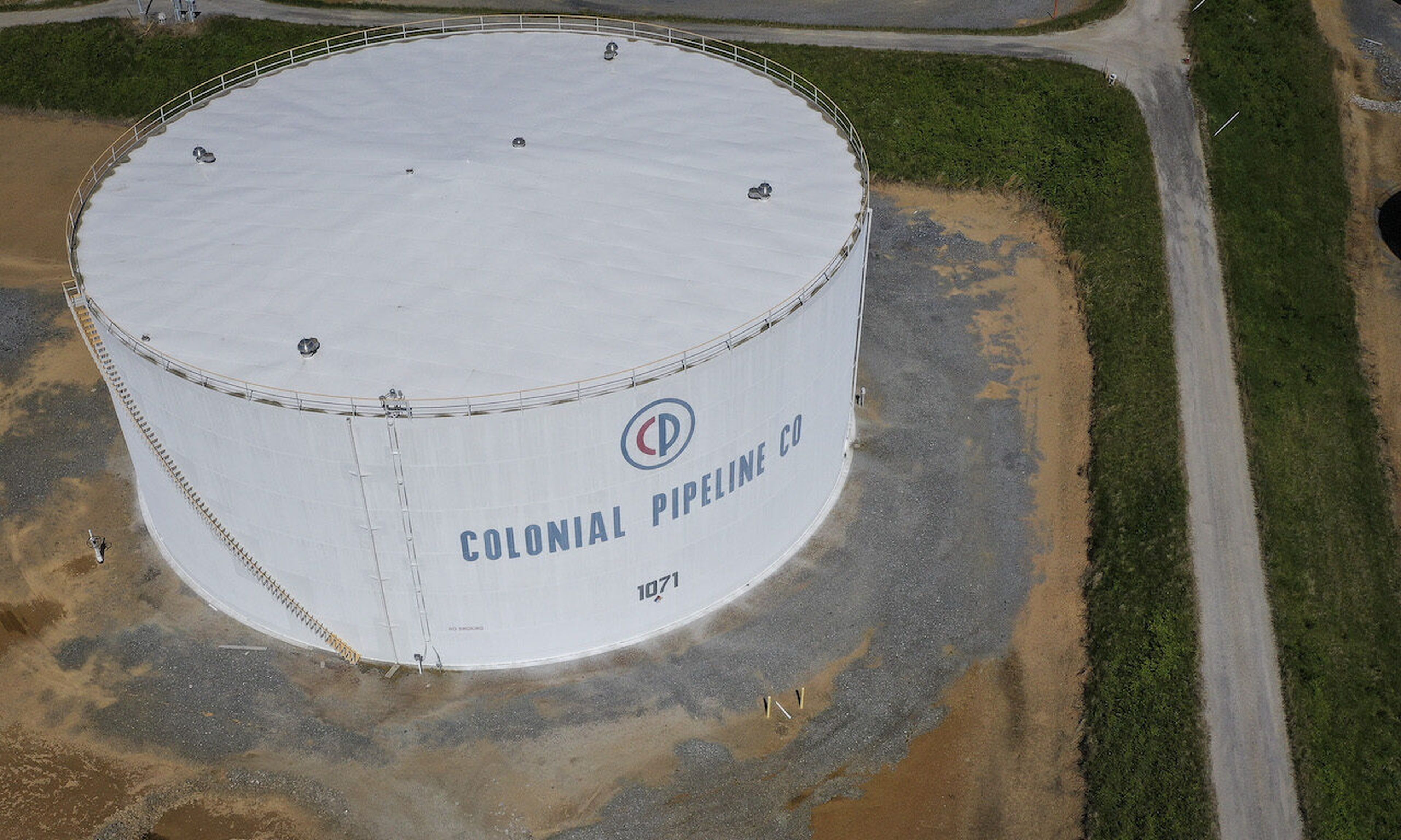 Fuel holding tanks are seen at Colonial Pipeline&#8217;s Dorsey Junction Station on May 13, 2021 in Woodbine, Md. A proposed $1 million fine blames Colonial Pipeline executives for failing to correct a number of known safety violations. (Photo by Drew Angerer/Getty Images)