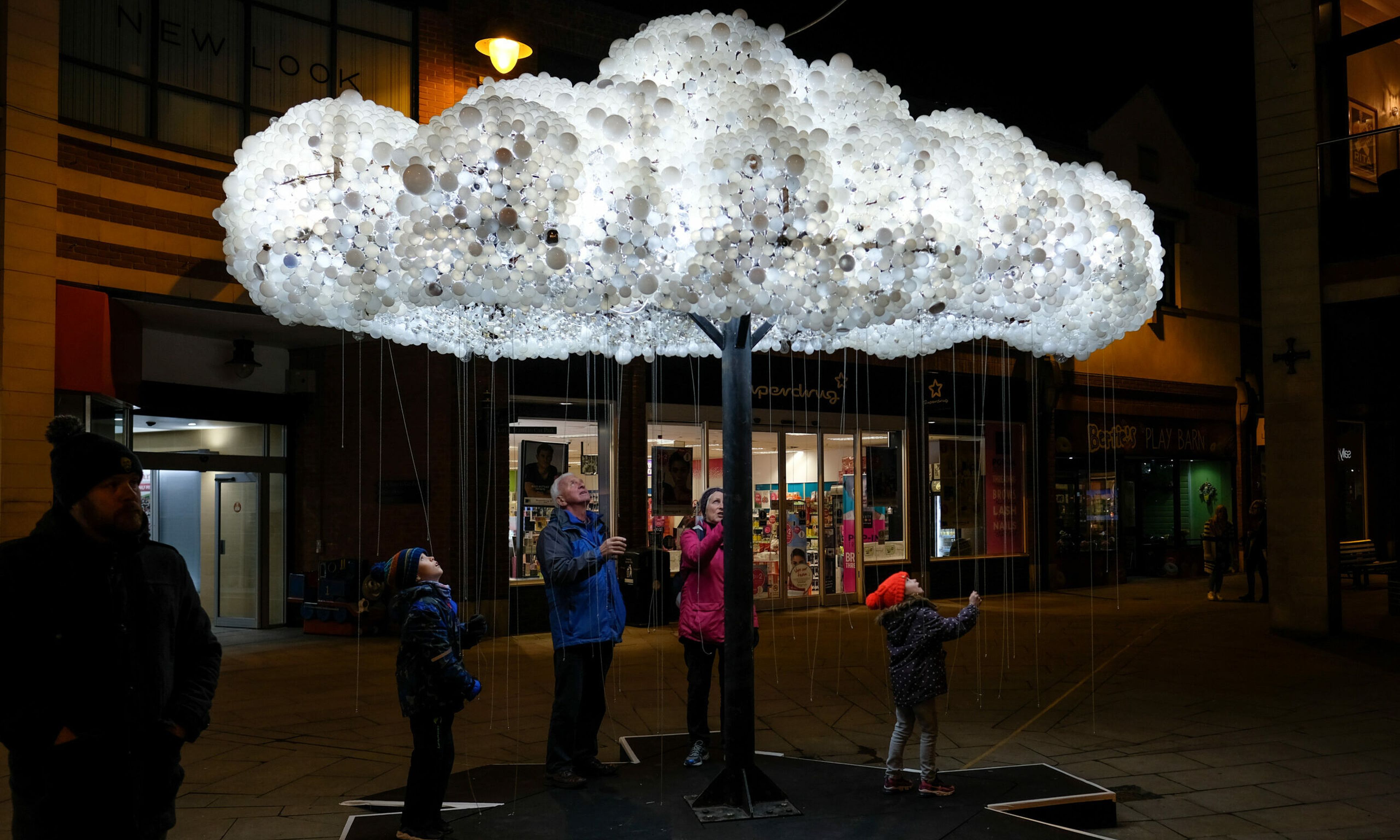 Seen here, a light artwork called Cloud at a light festival in Durham, England. (Photo by Ian Forsyth/Getty Images)
