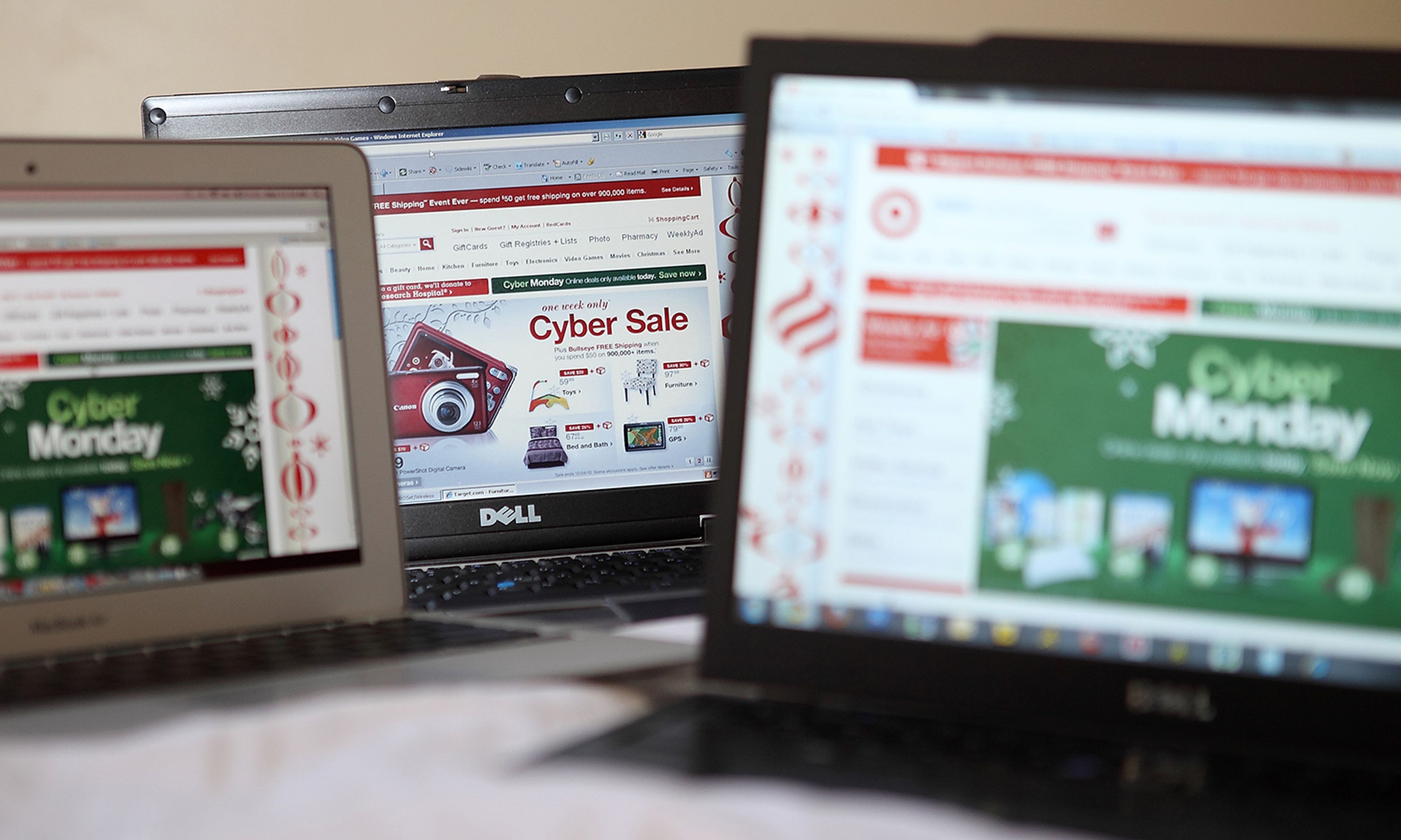 &#8220;Solver Bots,&#8221; API-as-a-service tools, allow bad actors to bypass the majority of bot management systems, according to research released Friday. Pictured: Cyber Monday sales are displayed on laptop computers on Nov. 29, 2010. (Photo Illustration by Justin Sullivan/Getty Images)
