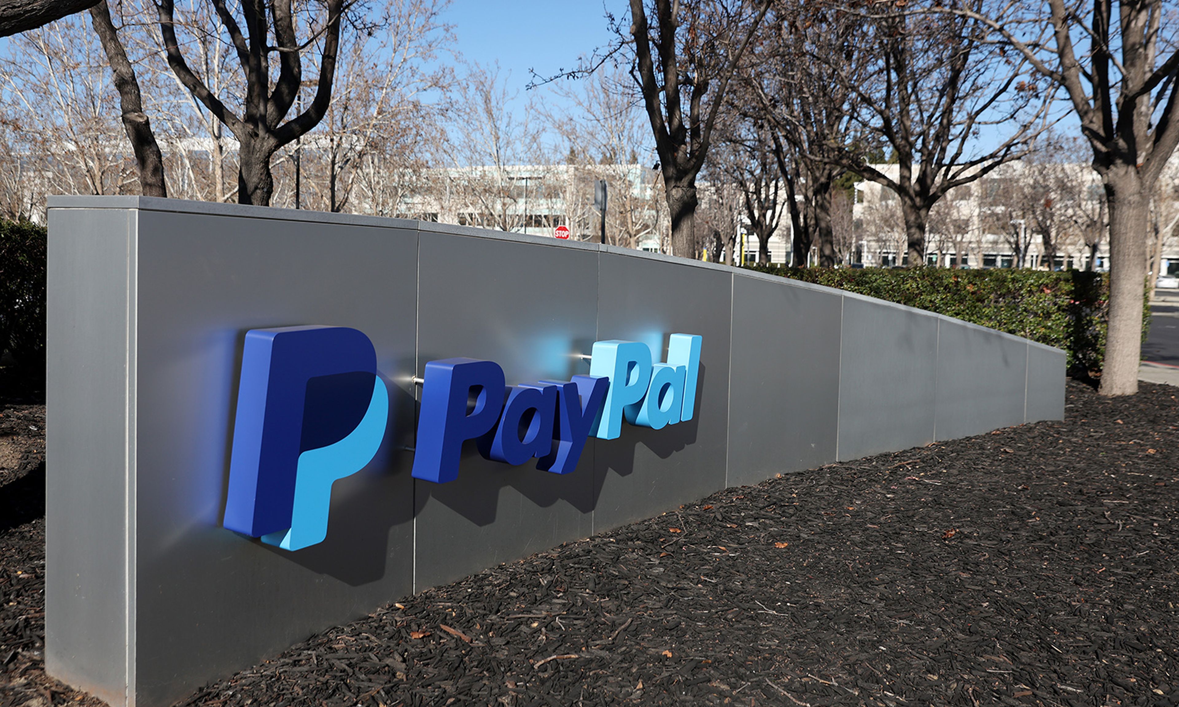 A decade after online giants such as PayPal launched DMARC, more financial players are embracing the email validation system to curb business email compromise. Pictured: A sign is posted in front of PayPal headquarters on Feb. 2, 2022, in San Jose, Calif. (Photo by Justin Sullivan/Getty Images)