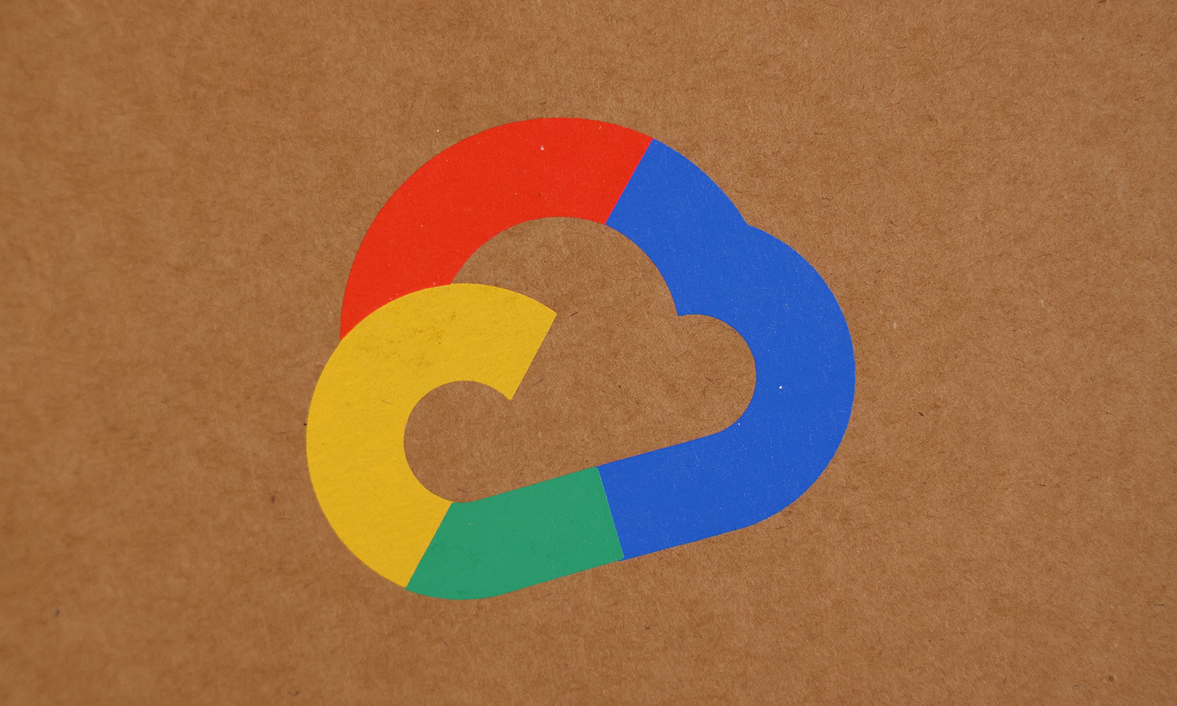 A multi-colored Google Cloud logo is seen