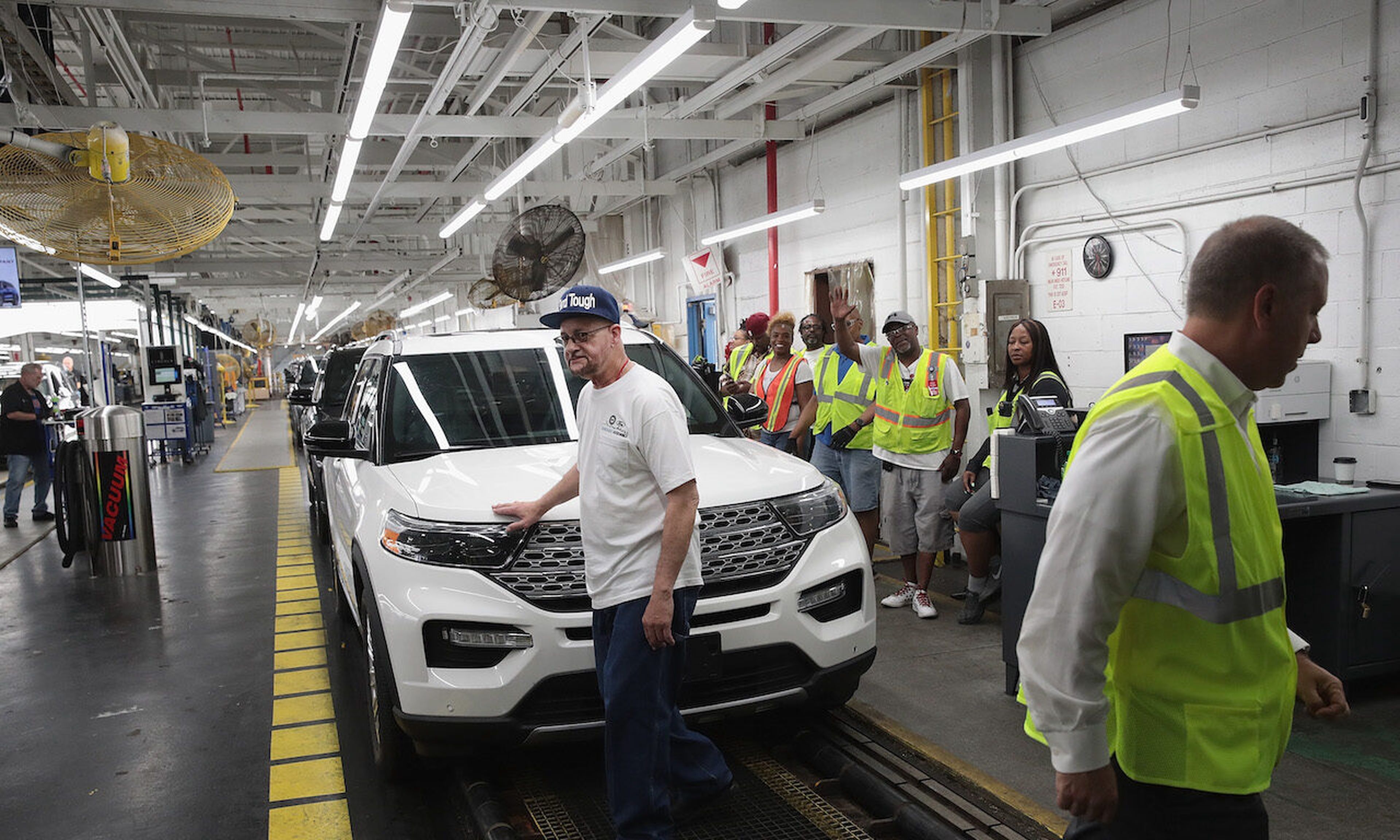 A Ford Explorer gets a final inspection as they roll off the assembly line at the Chicago Assembly Plant on June 24, 2019, in Chicago, Ill. Today’s columnist, Edward Liebig of Hexagon ALI, writes that security teams need to think more about integrating a zero-trust approach into an industrial control system that would operate an auto plant. (Photo ...