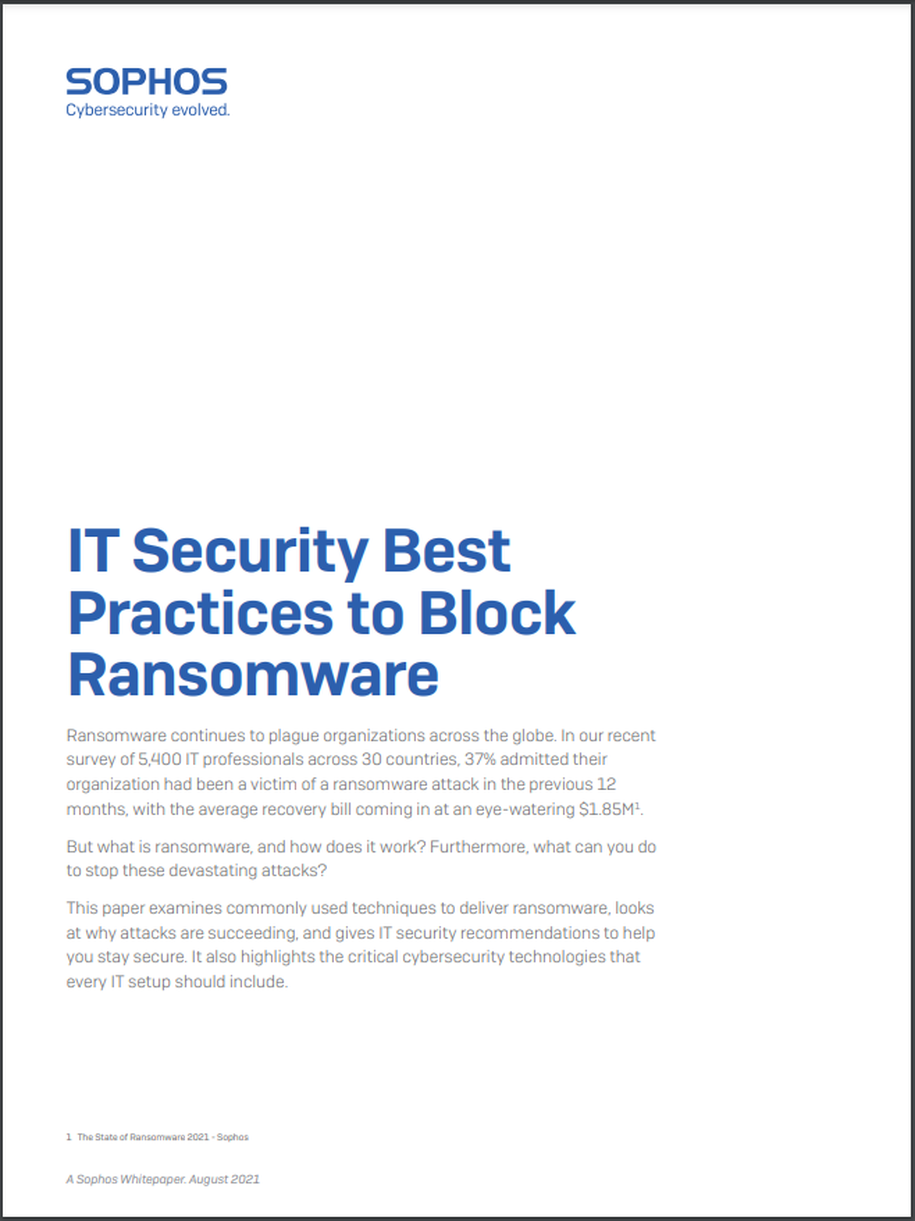IT Security Best Practices to Block Ransomware