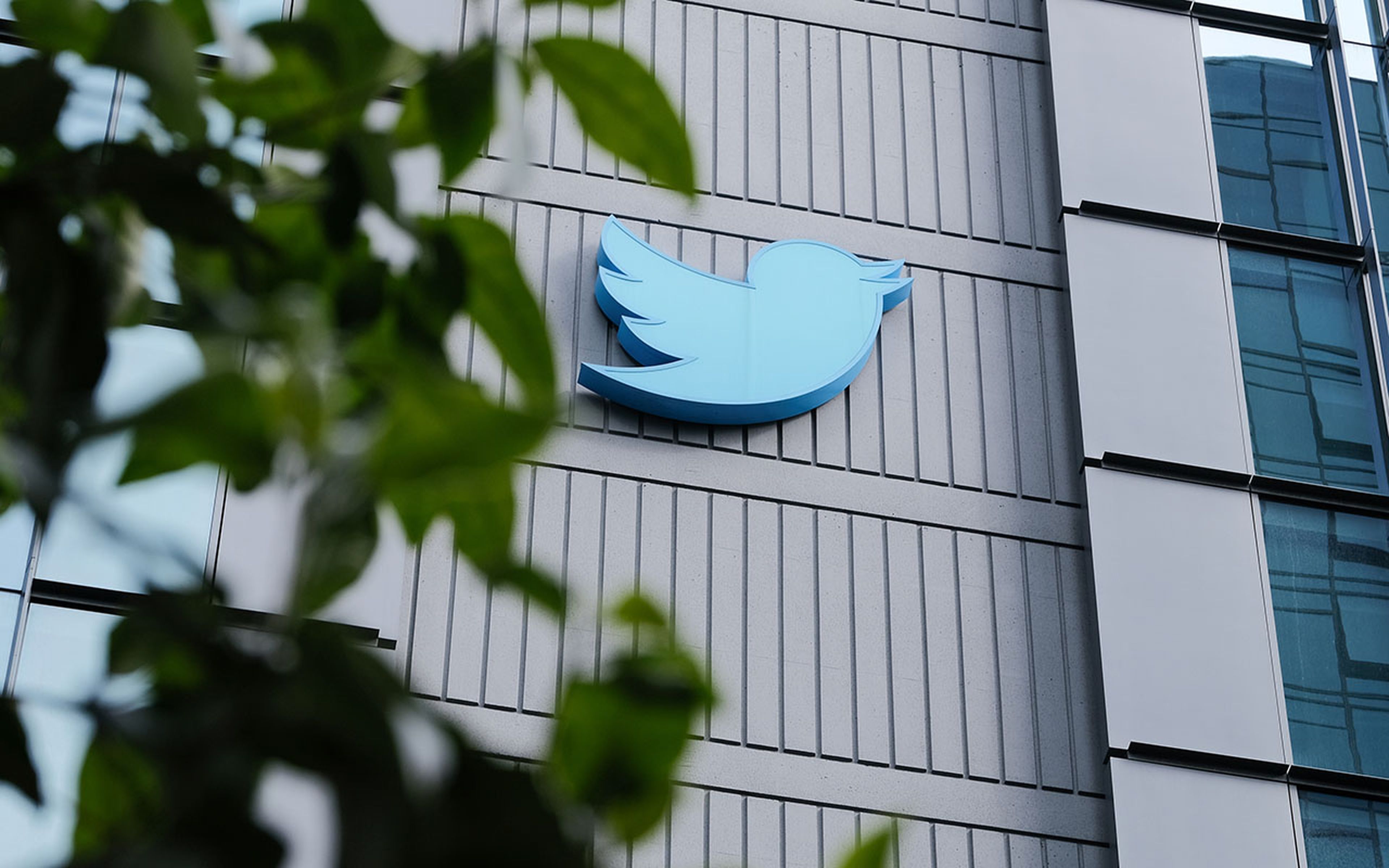 Twitter bird seen on its headquarters