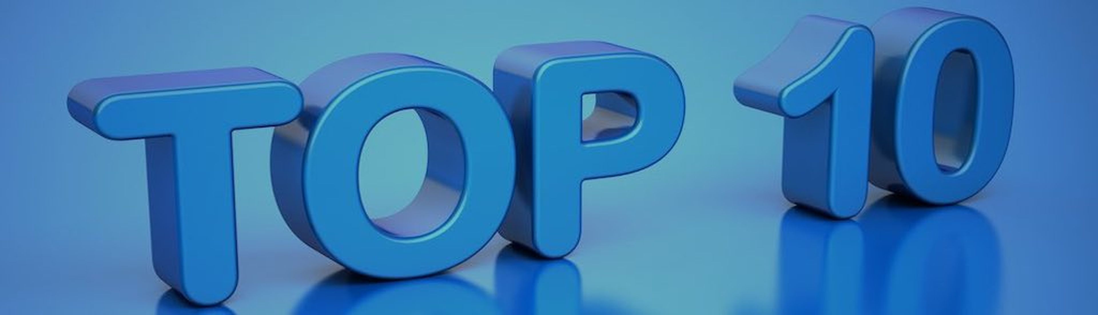 TOP 10 on Blue Background