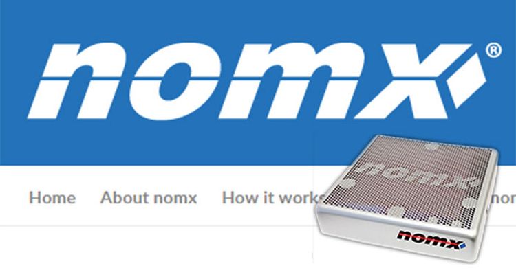 nomx logo and device