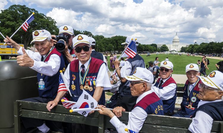 Washington DC, National Memorial Day Parade, float, Korean War Veterans, Capitol Building. A breach at the VA exposed personal data of 46,000 accounts. (Photo by: Jeffrey Greenberg/Universal Images Group via Getty Images)