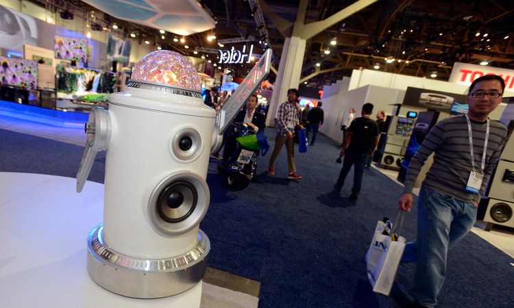 A Party Bot, bluetooth- enabled speaker with lights, is on display at the Ion booth during the 2014 International Consumer Electronics Show in Las Vegas. Today&#8217;s columnist, Martin Woolley of the Bluetooth Special Interest Group, explains why Bluetooth manufacturers will champion security in the 2020s &#8212; and beyond.(Photo by David Becker/...