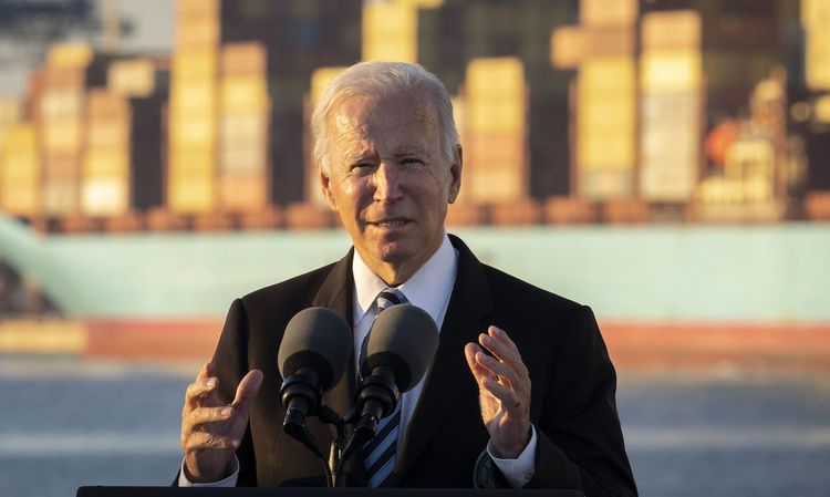 President Joe Biden said that the U.S. is prepared to “respond” if Russia reacts to economic sanctions by launching cyber attacks against their private industry and infrastructure.  (Photo by Drew Angerer/Getty Images)